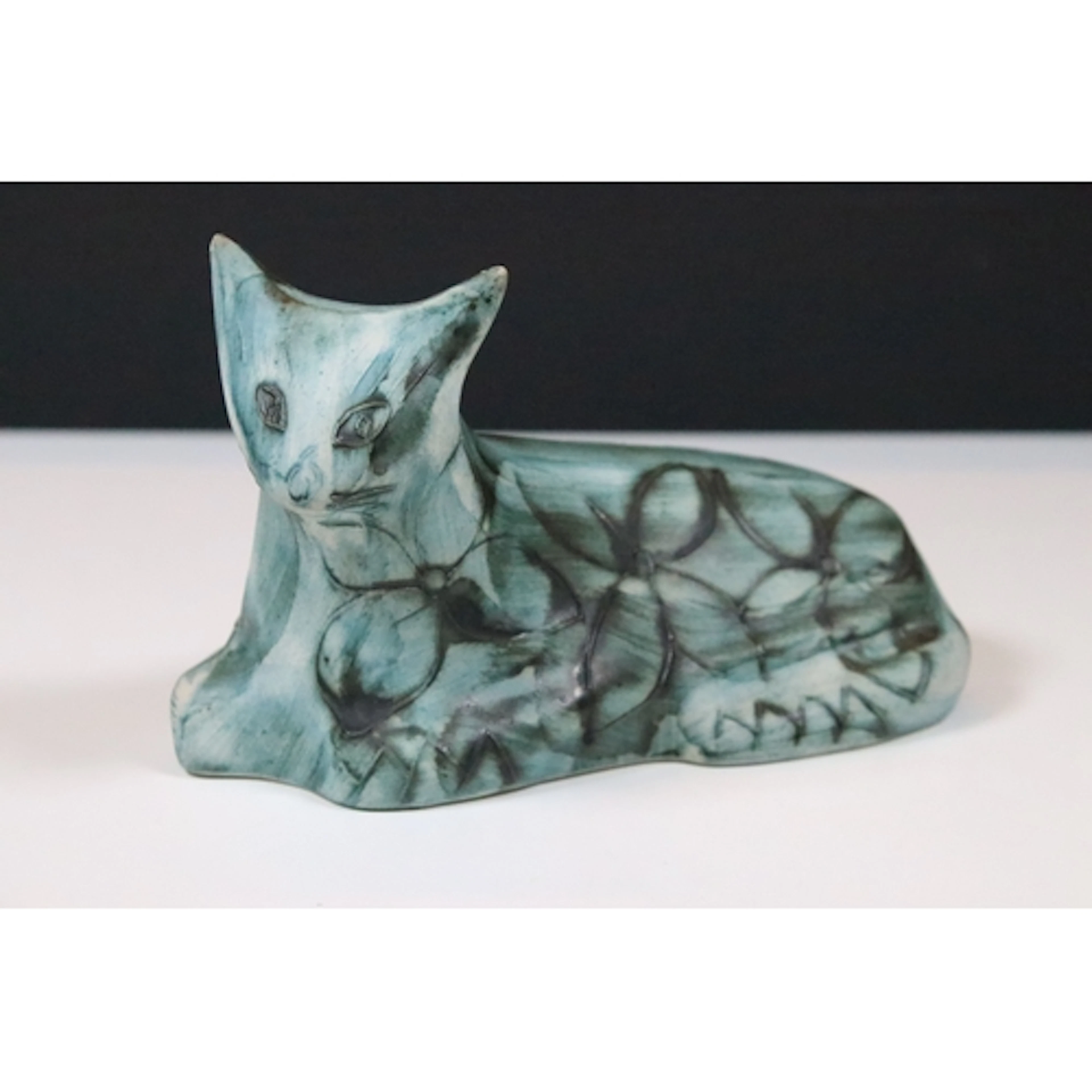 Carn Pottery of Cornwall, model of a cat designed by John Be...