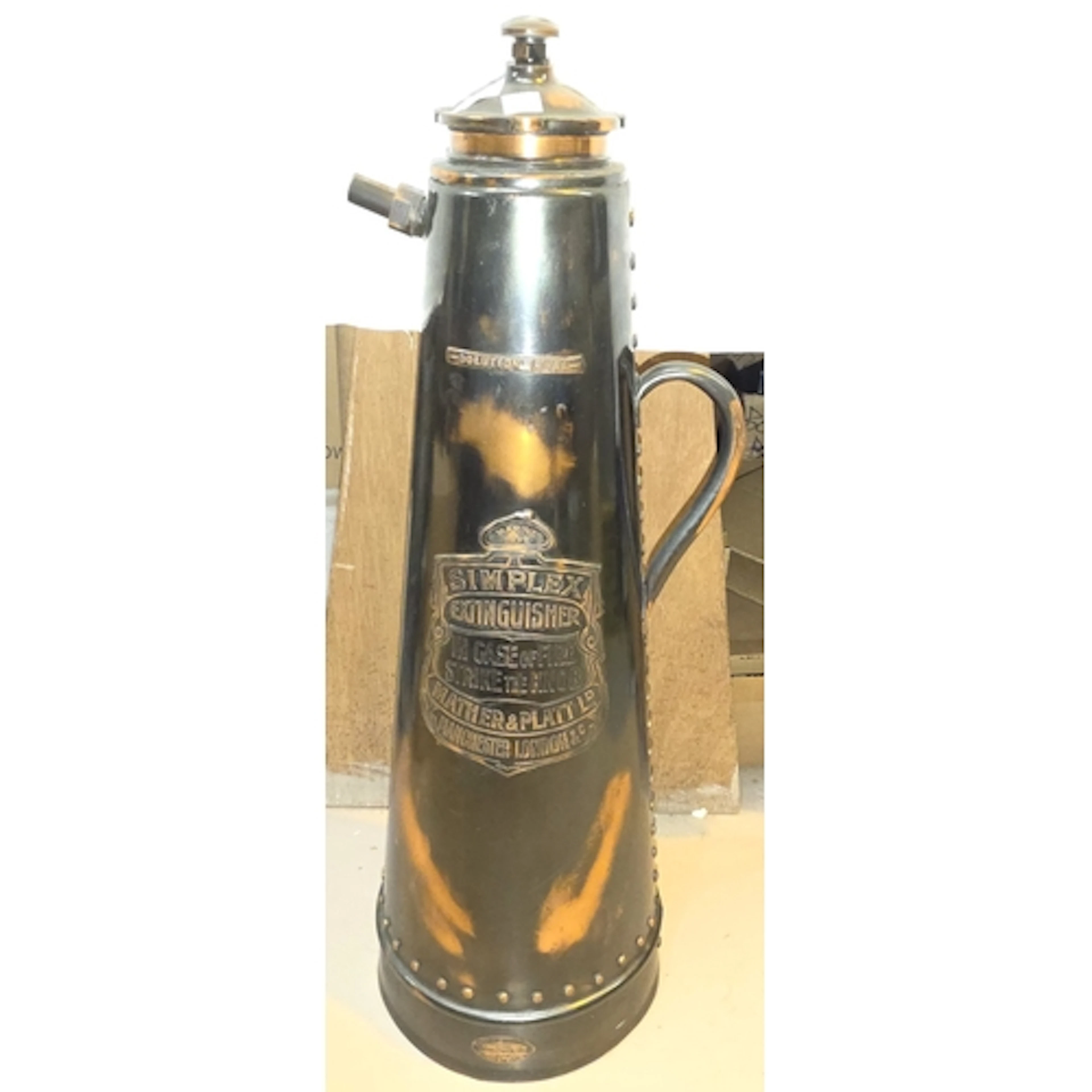 A late 19th/early 20th century copper Simplex Extinguisher, ...