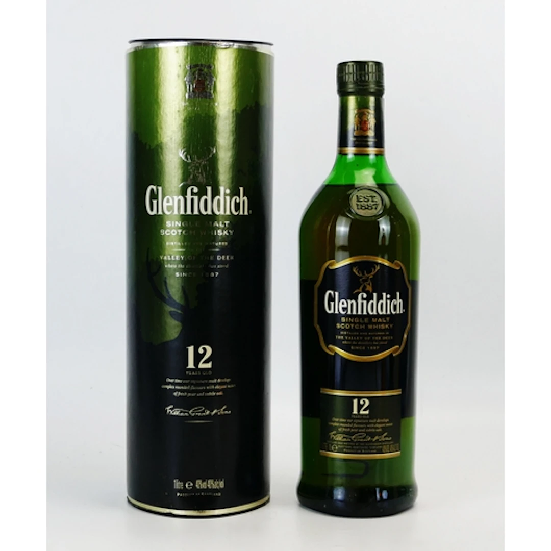 Glenfiddich 12 year old single malt scotch whisky, 1 litre (...
