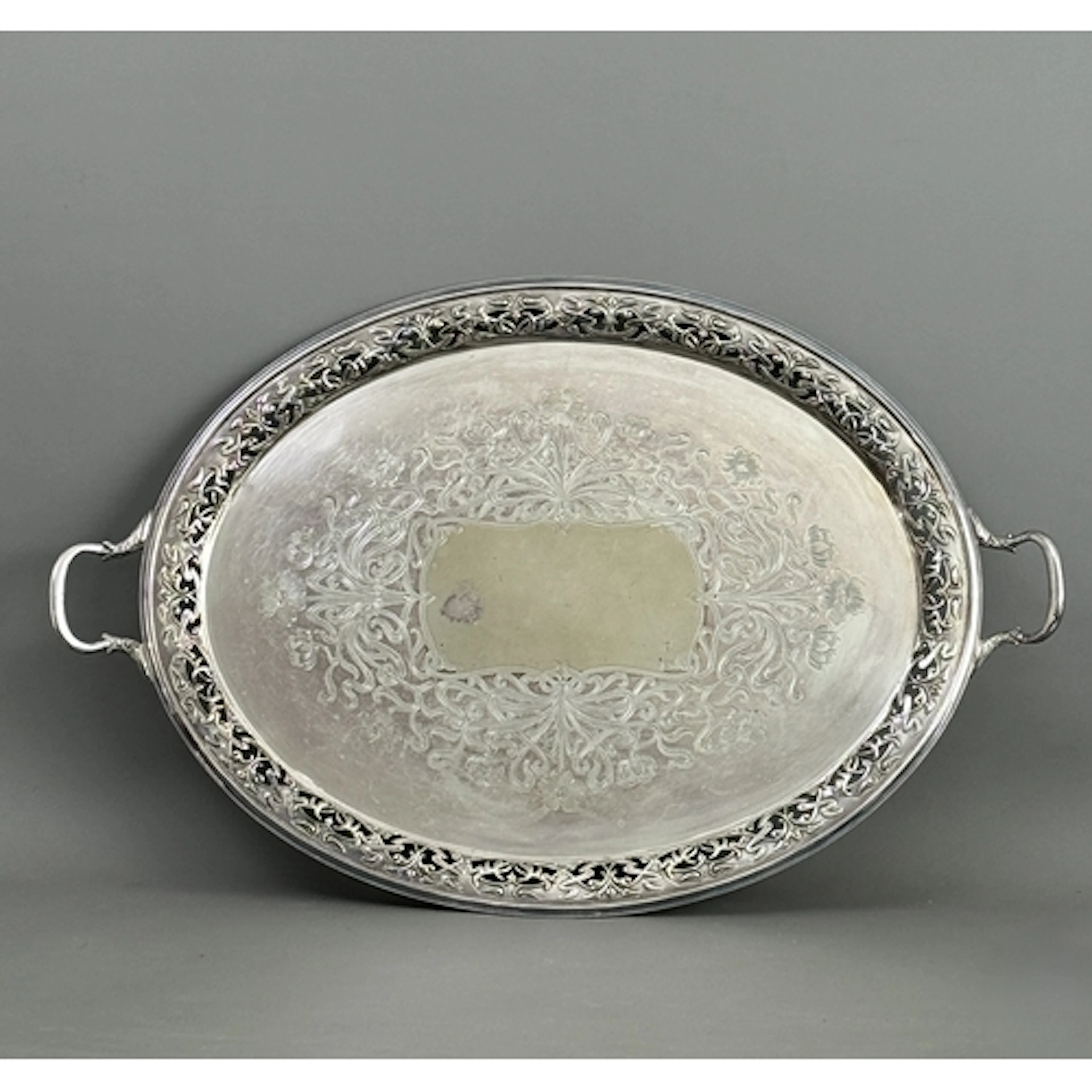 An Edwardian silver plated drinks tray in the Art Nouveau st...