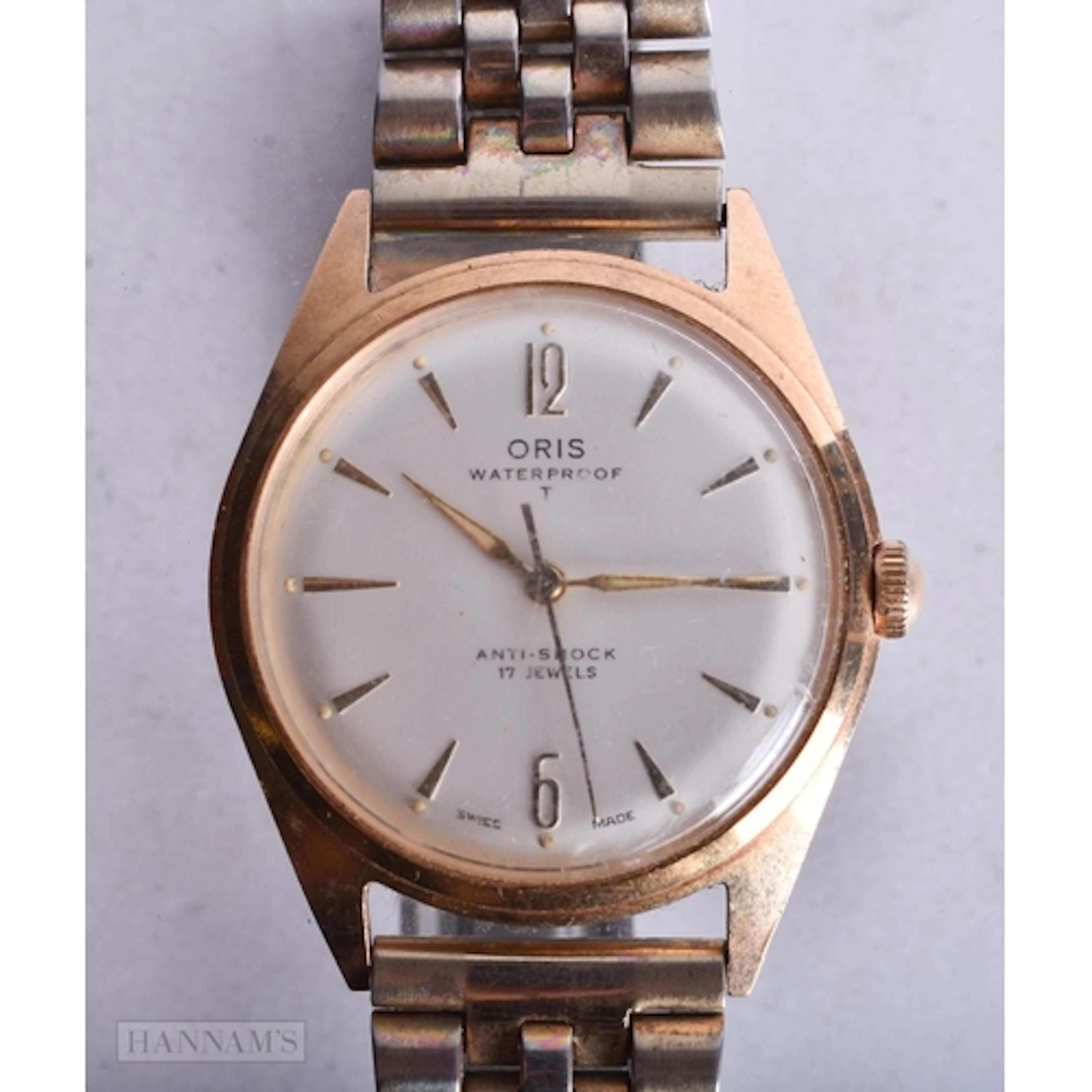 Oris 17 Jewels Watch Hand-Wind Working. 3 cm wide.