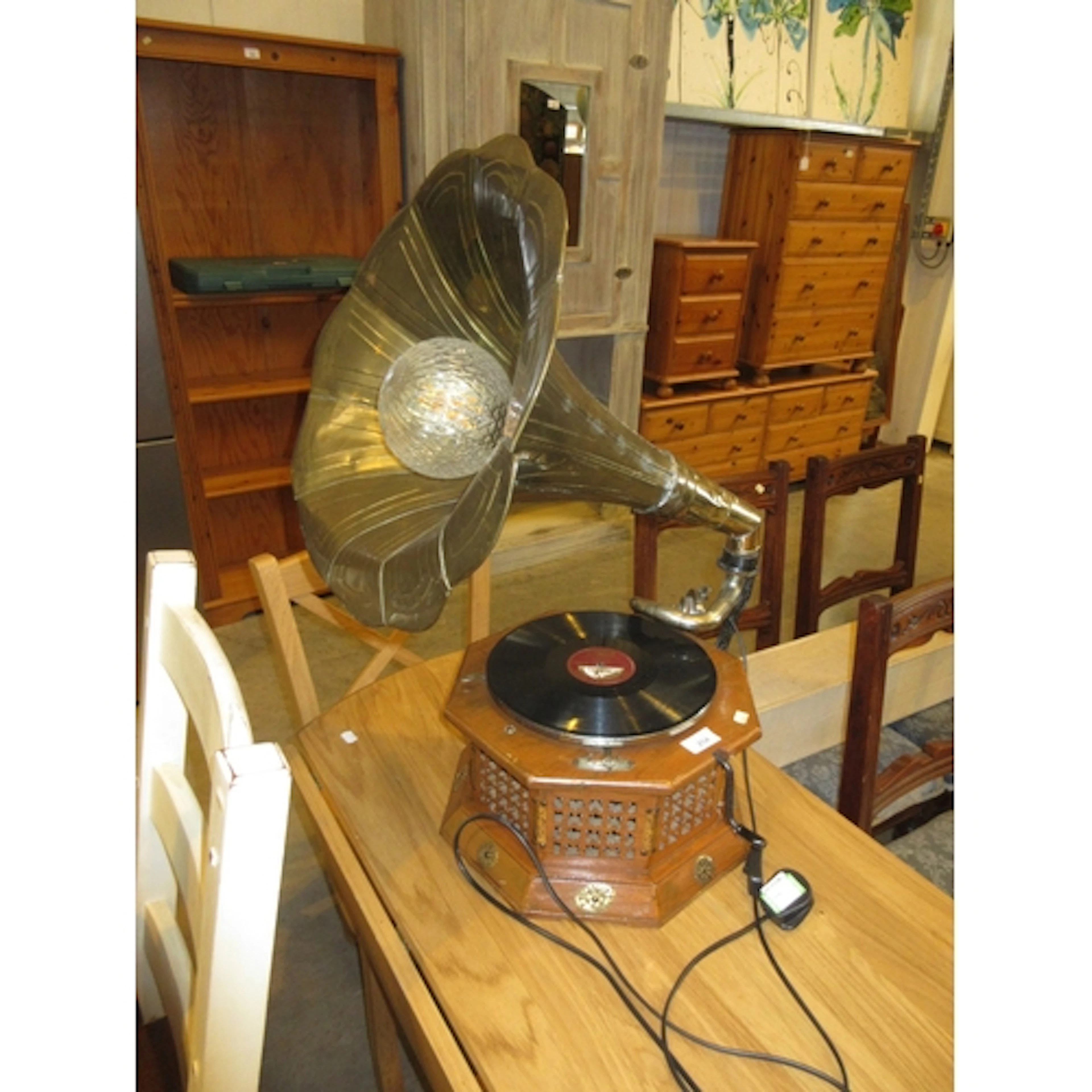 Steam Punk Gramophone Table Lamp