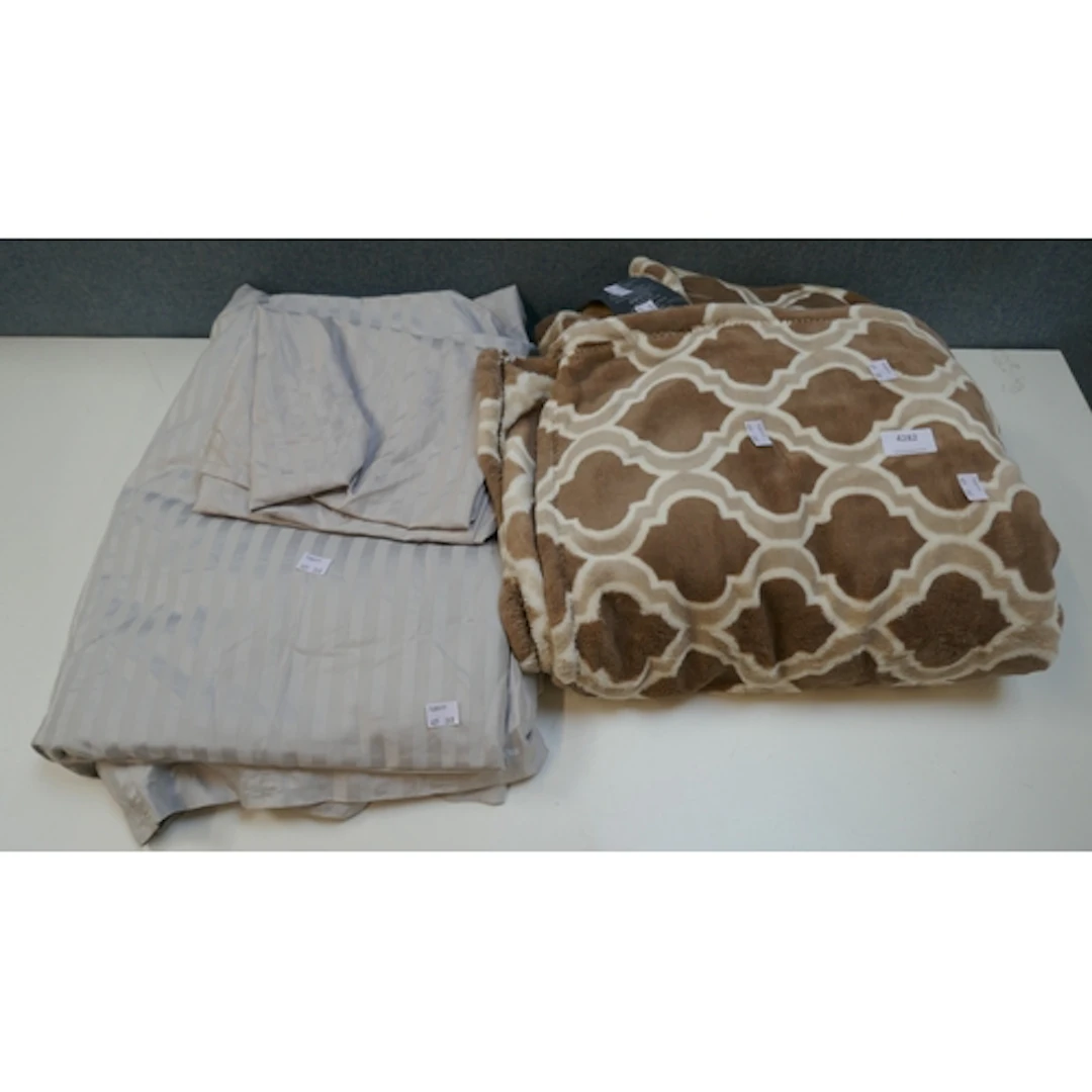 A Super king duvet cover and 2 pillow cases and a printed ve...