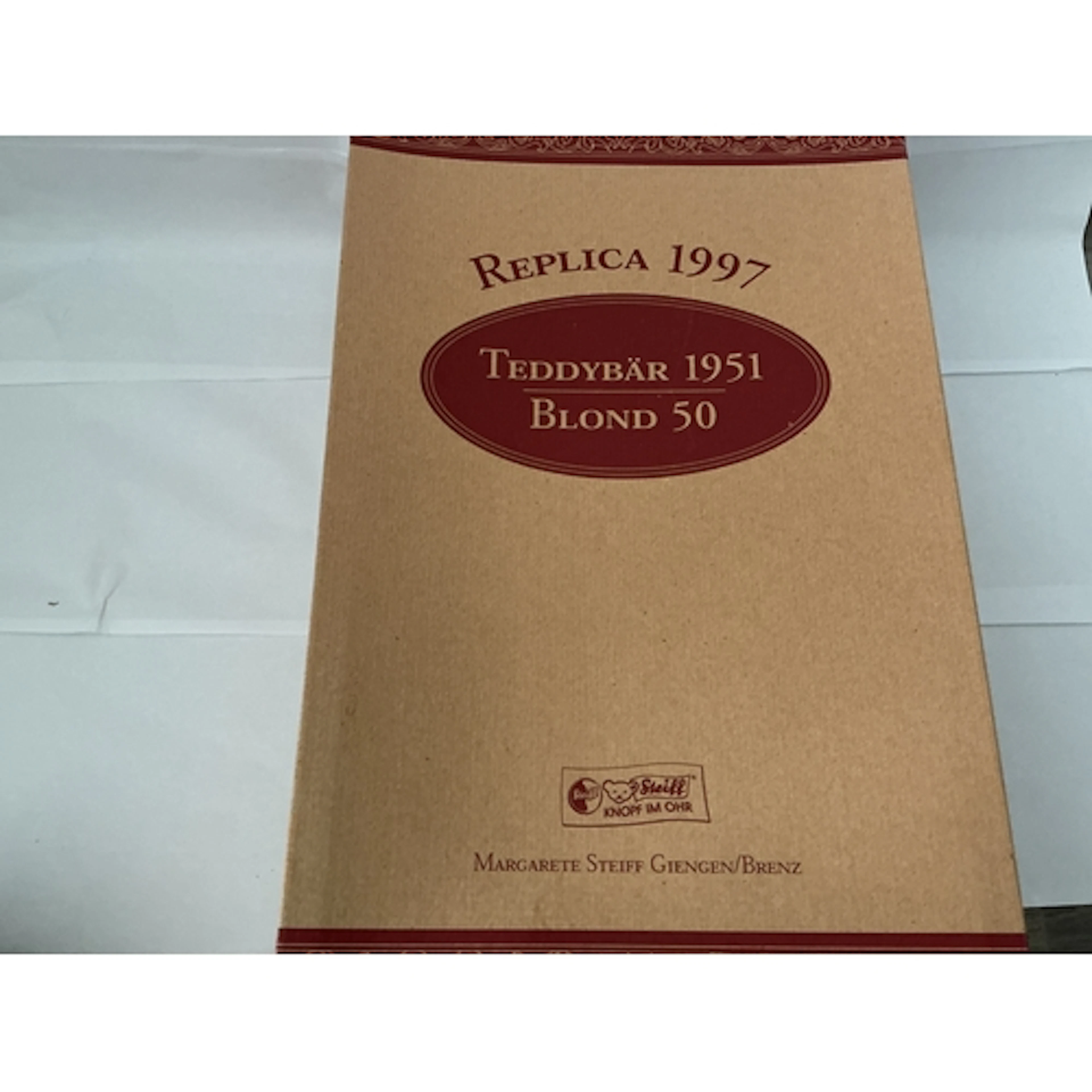 A Boxed 1997 Replica Of 1951 Blond 50 Steiff Teddy Bear. No ...