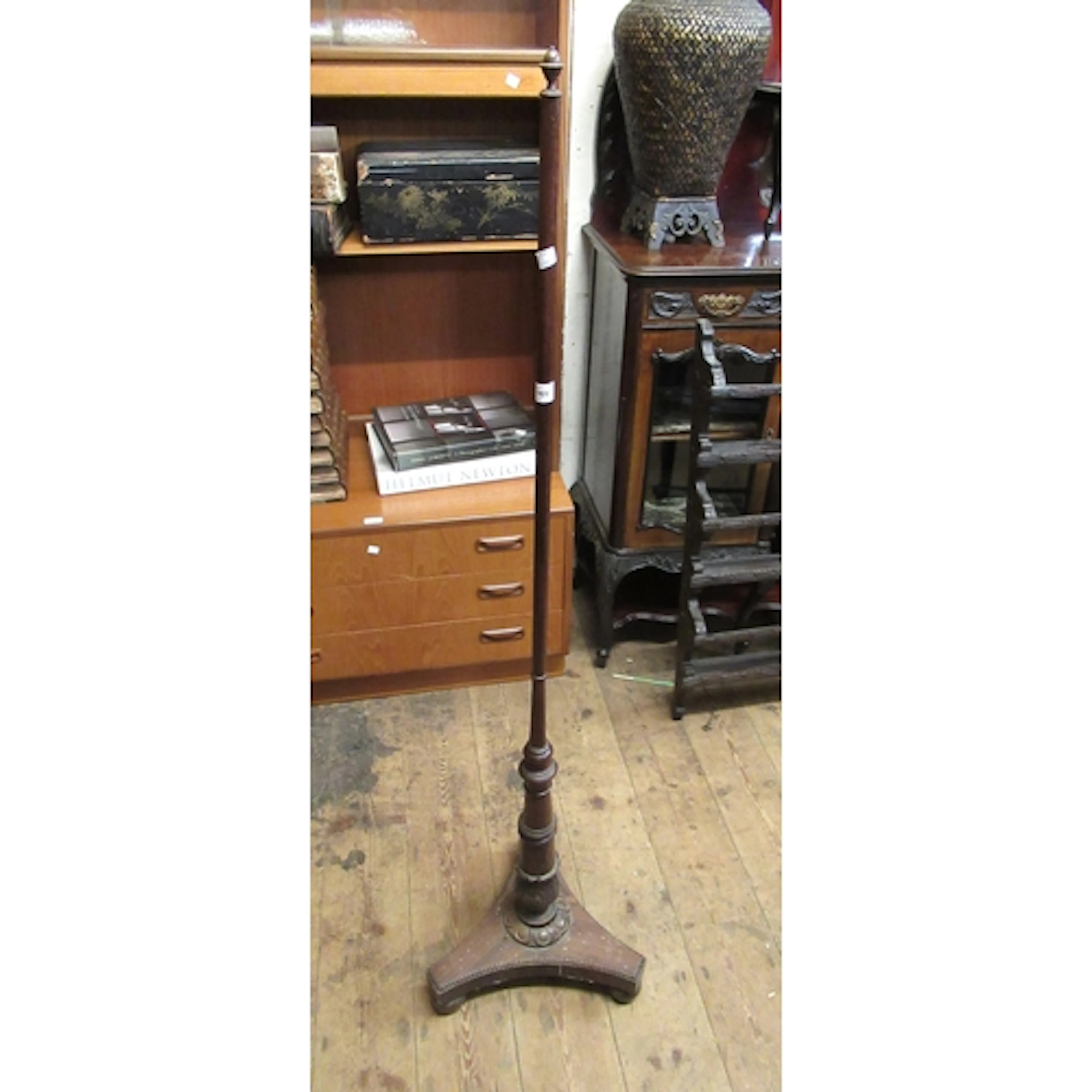 William IV rosewood pole screen base, together with a recent...