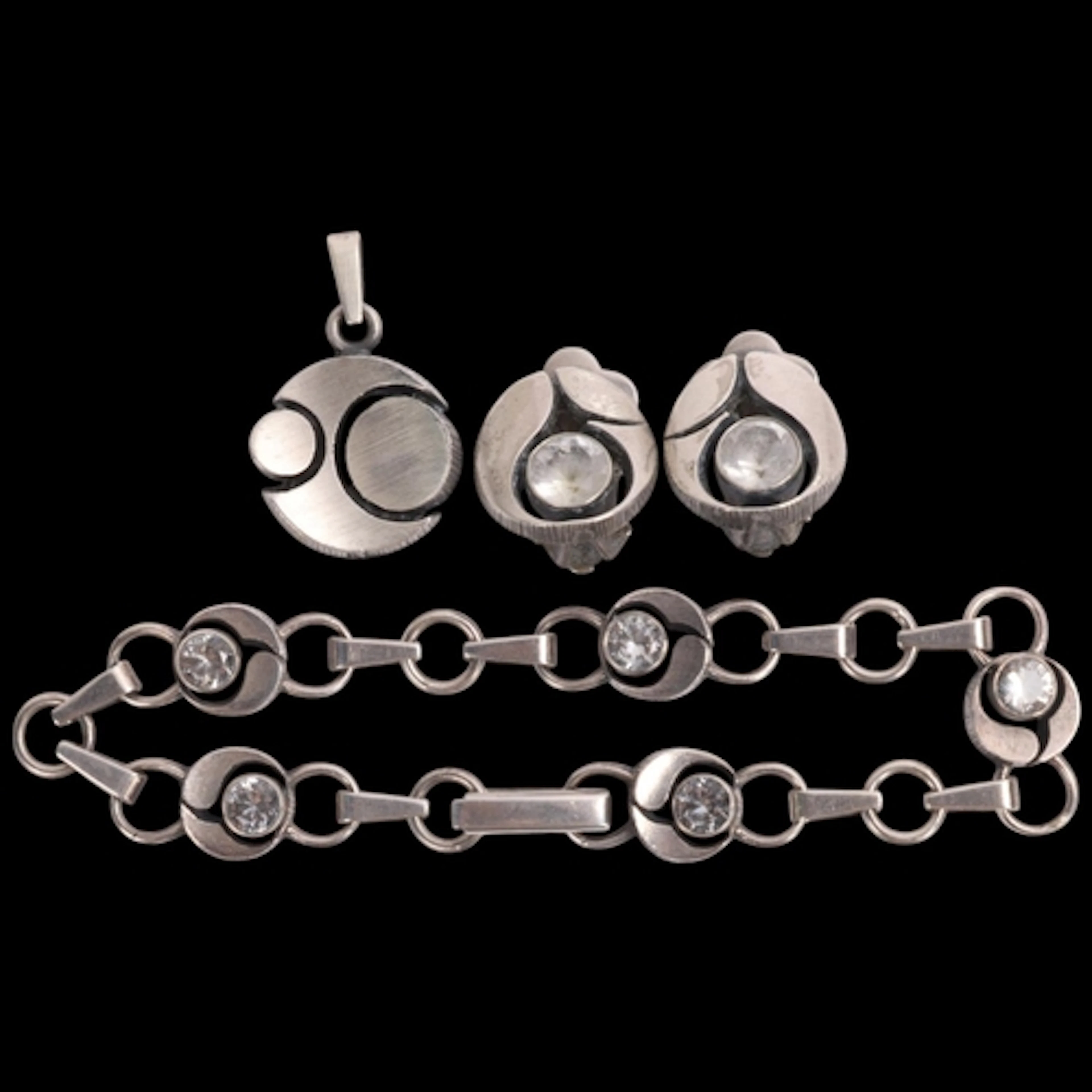 KARL LAINE - a Finnish modernist sterling silver rock crysta...