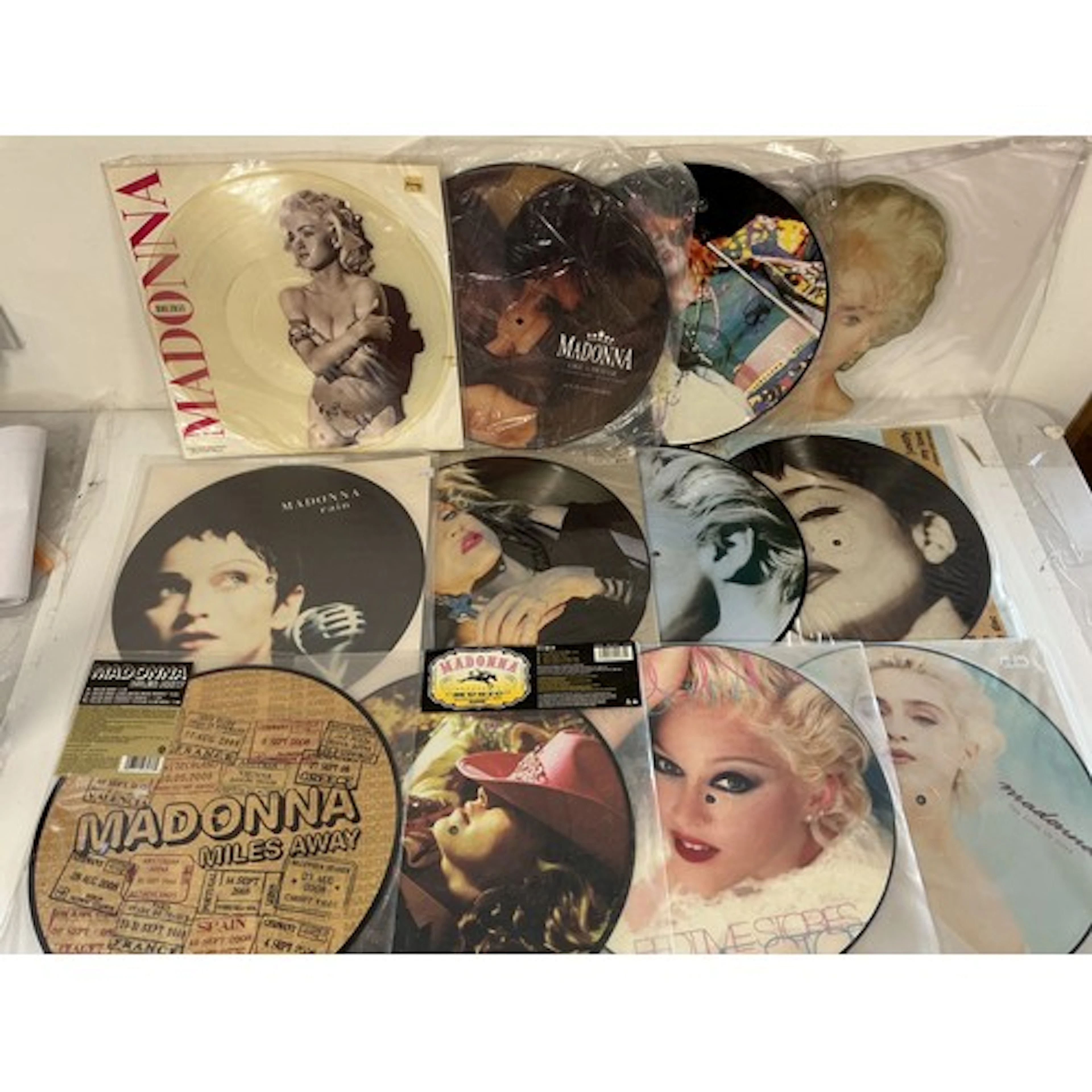 Twelve Madonna 12” picture discs comprising Holiday, Like A ...
