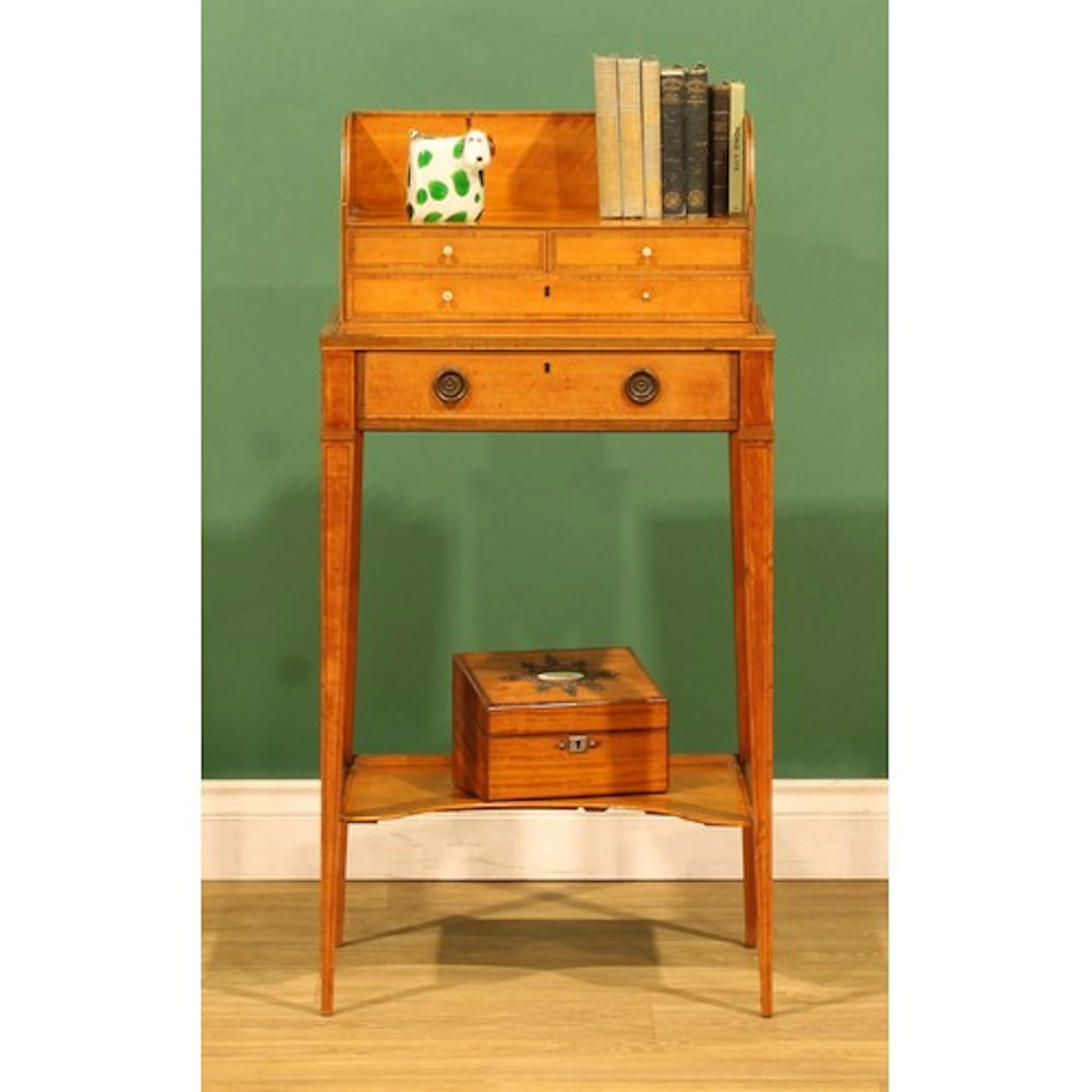 A George III Sheraton period tulipwood crossbanded satinwood...