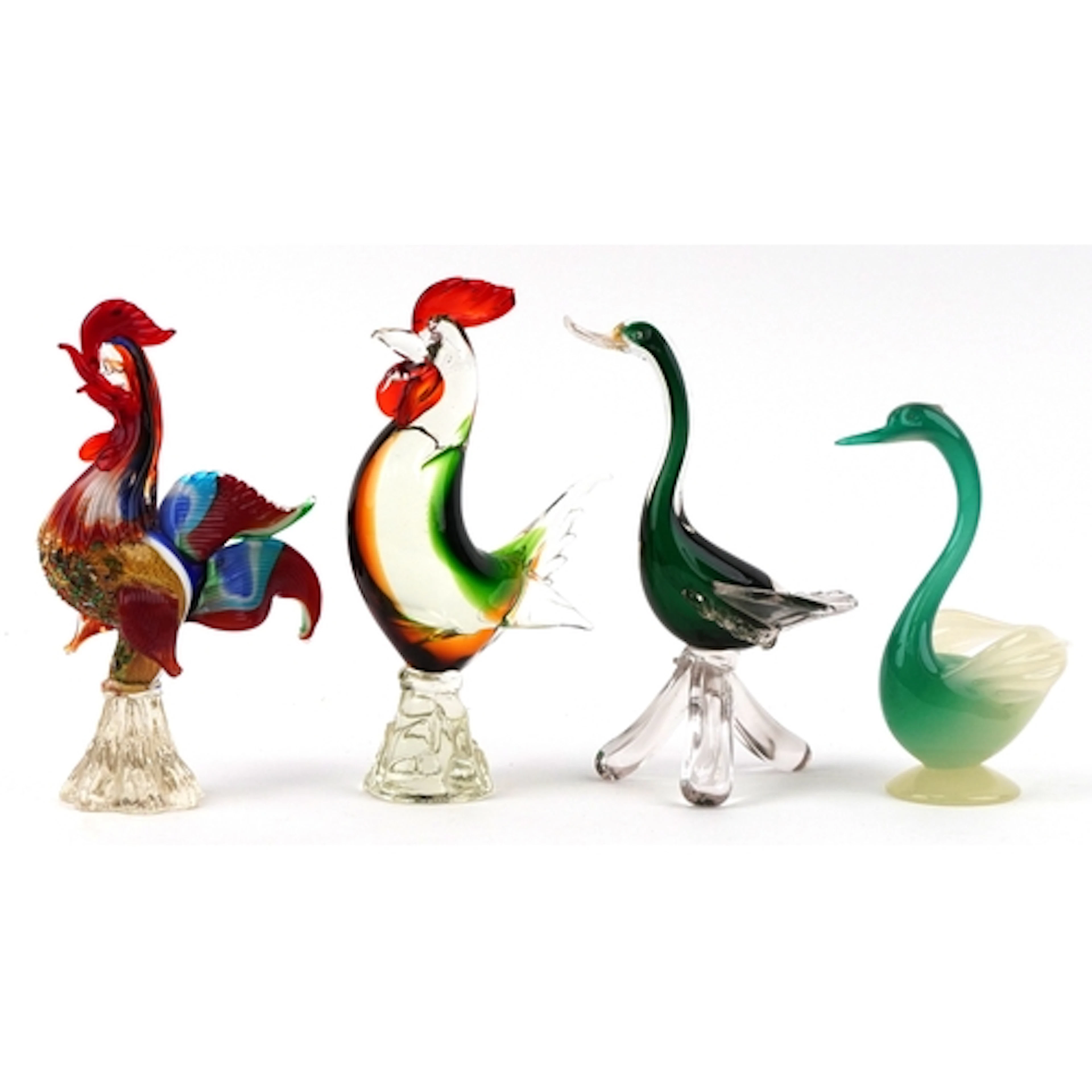 Collection of Murano and Murano style glass animals includin...