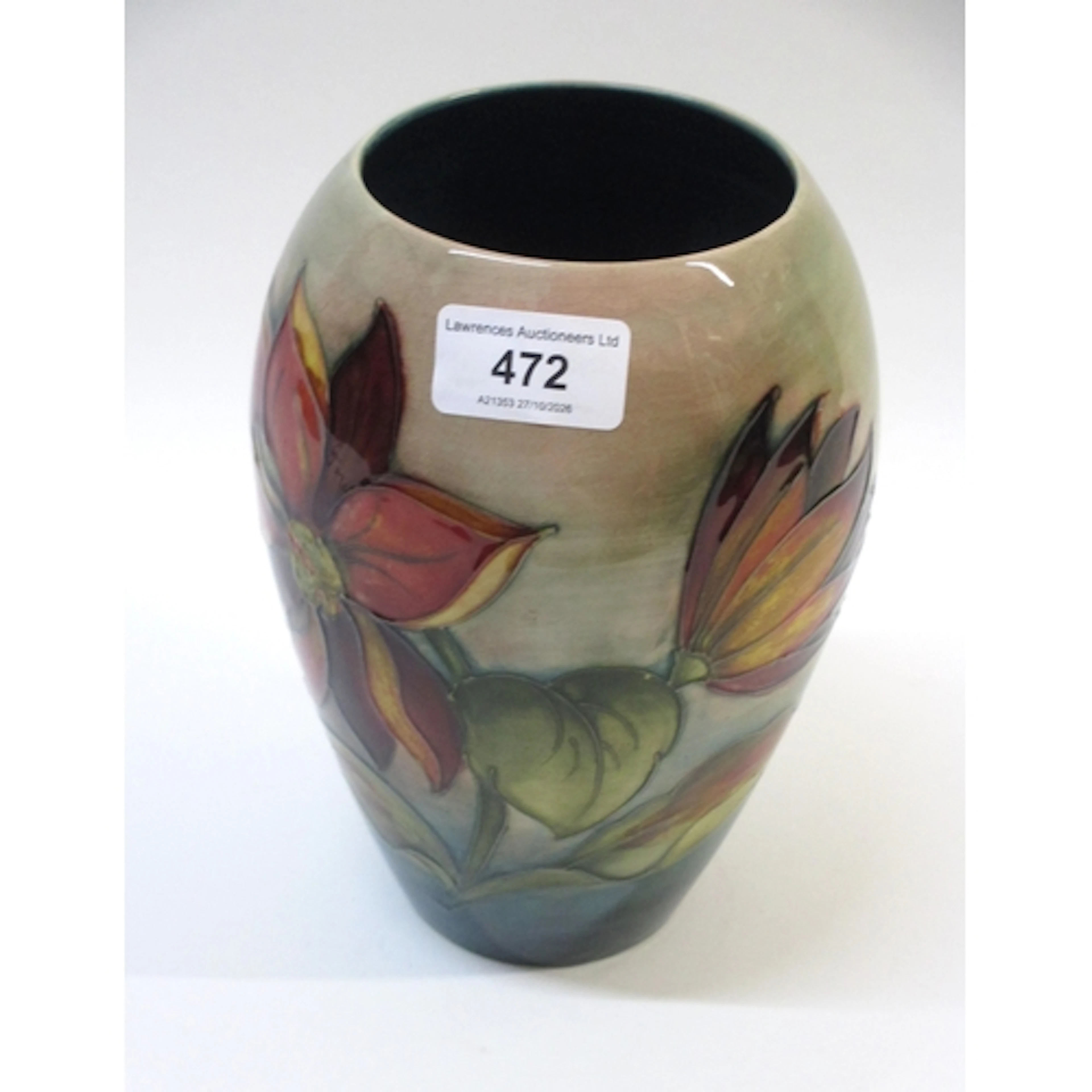 Mid 20th Century Moorcroft oviform vase of Dahlia pattern, 2...