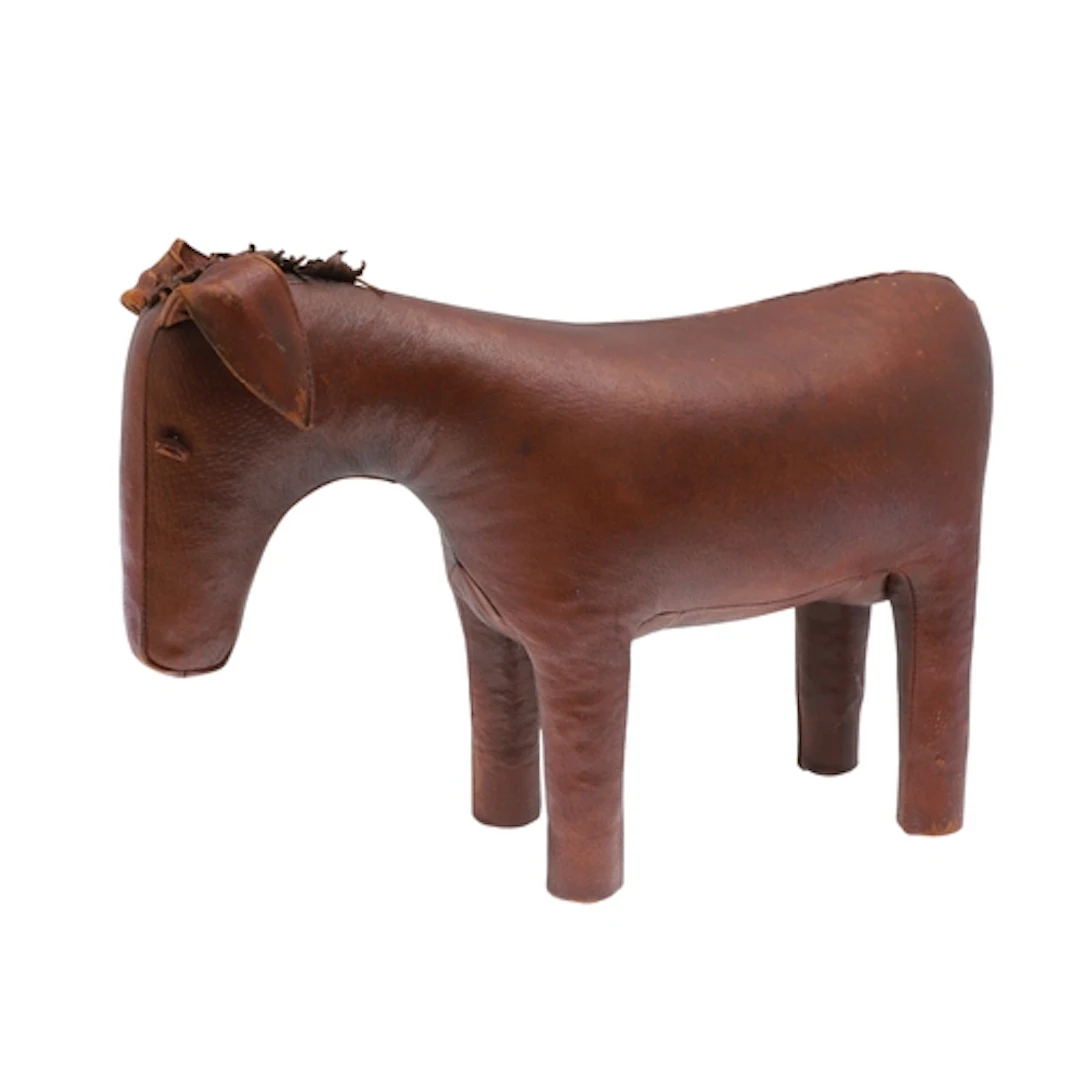 LEATHER DONKEY FOOTSTOOL - POSSIBLY BY DIMITRI OMERSA. Possi...