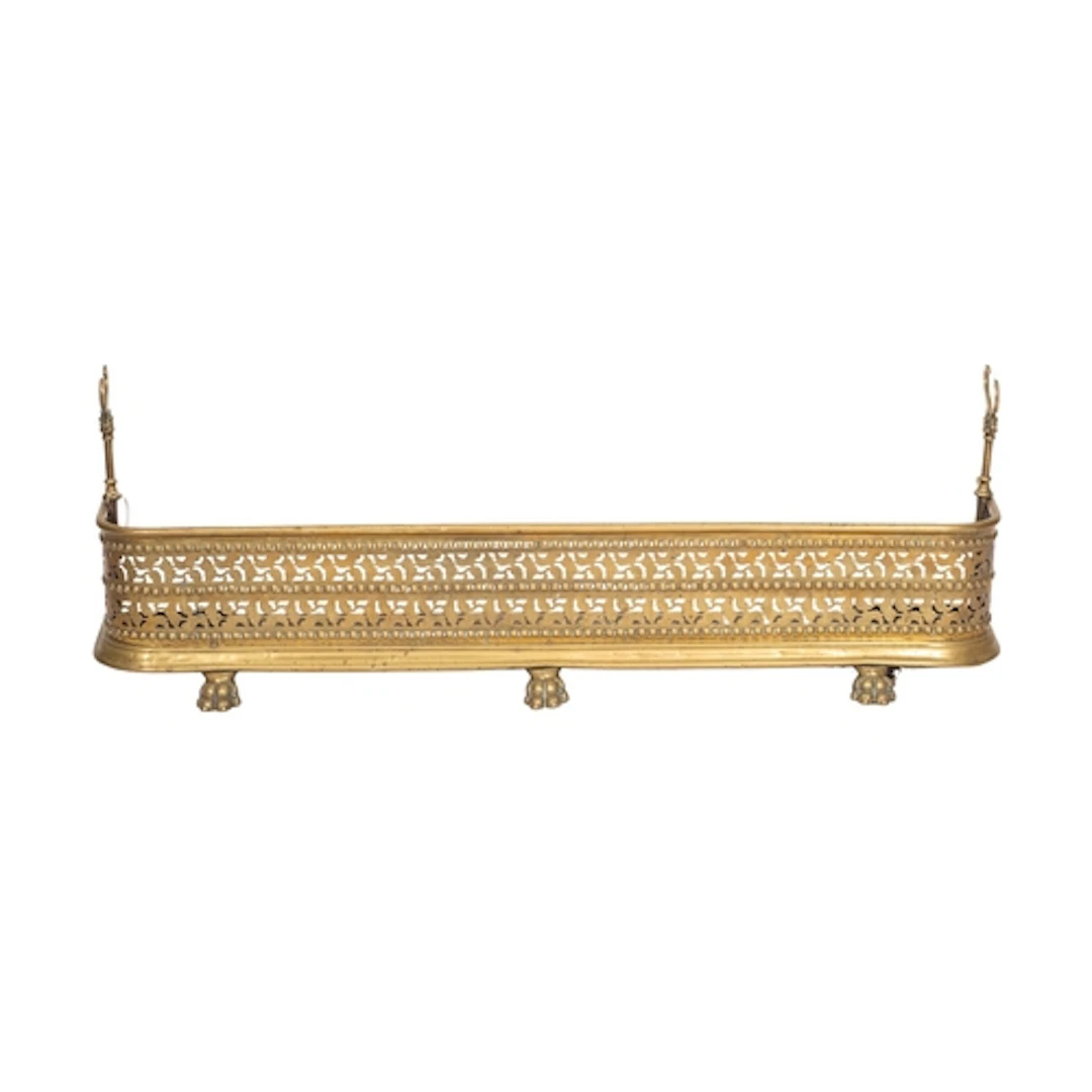 A Regency brass fender, early 19th century; of rectangular f...