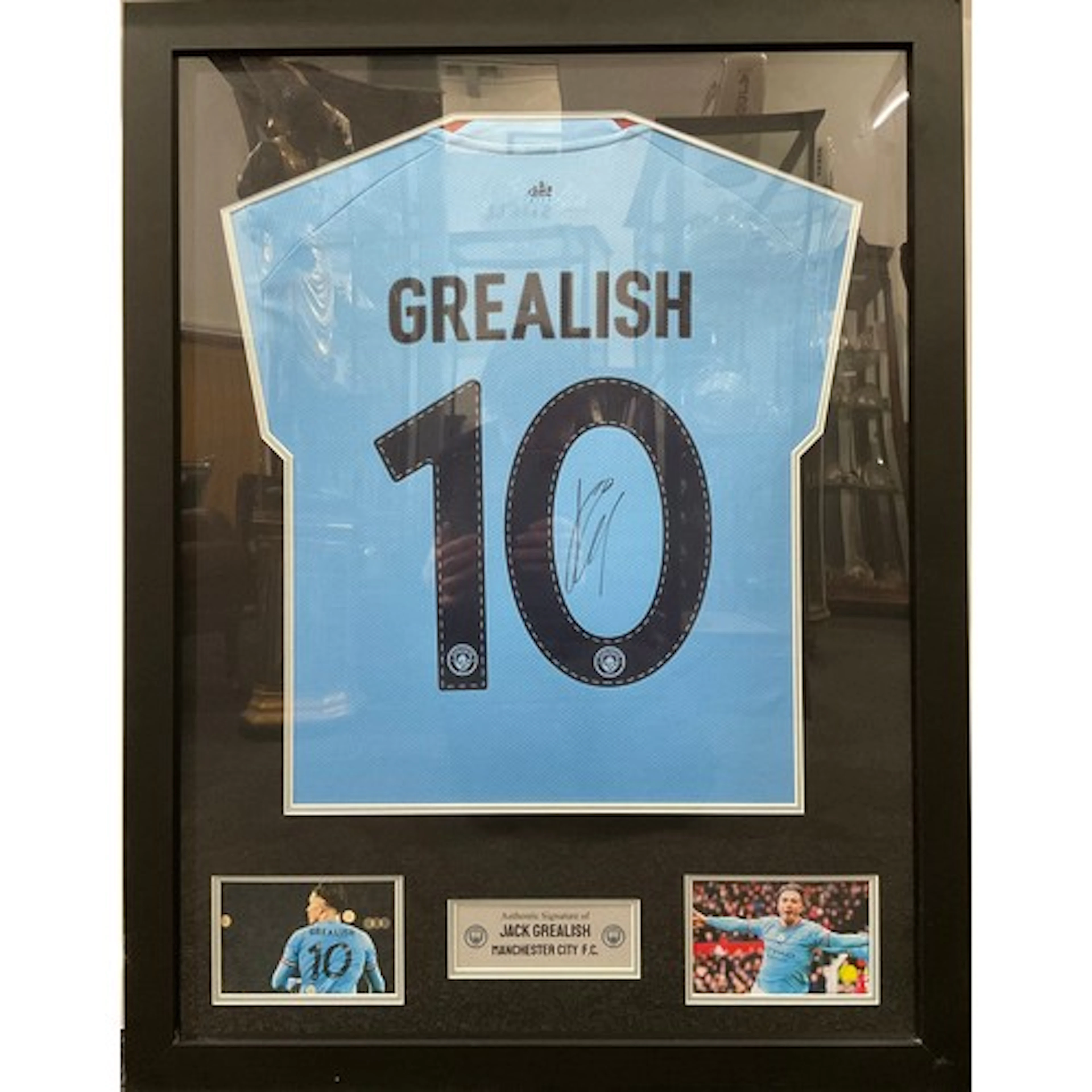 A Jack Grealish Manchester City autographed replica Football...