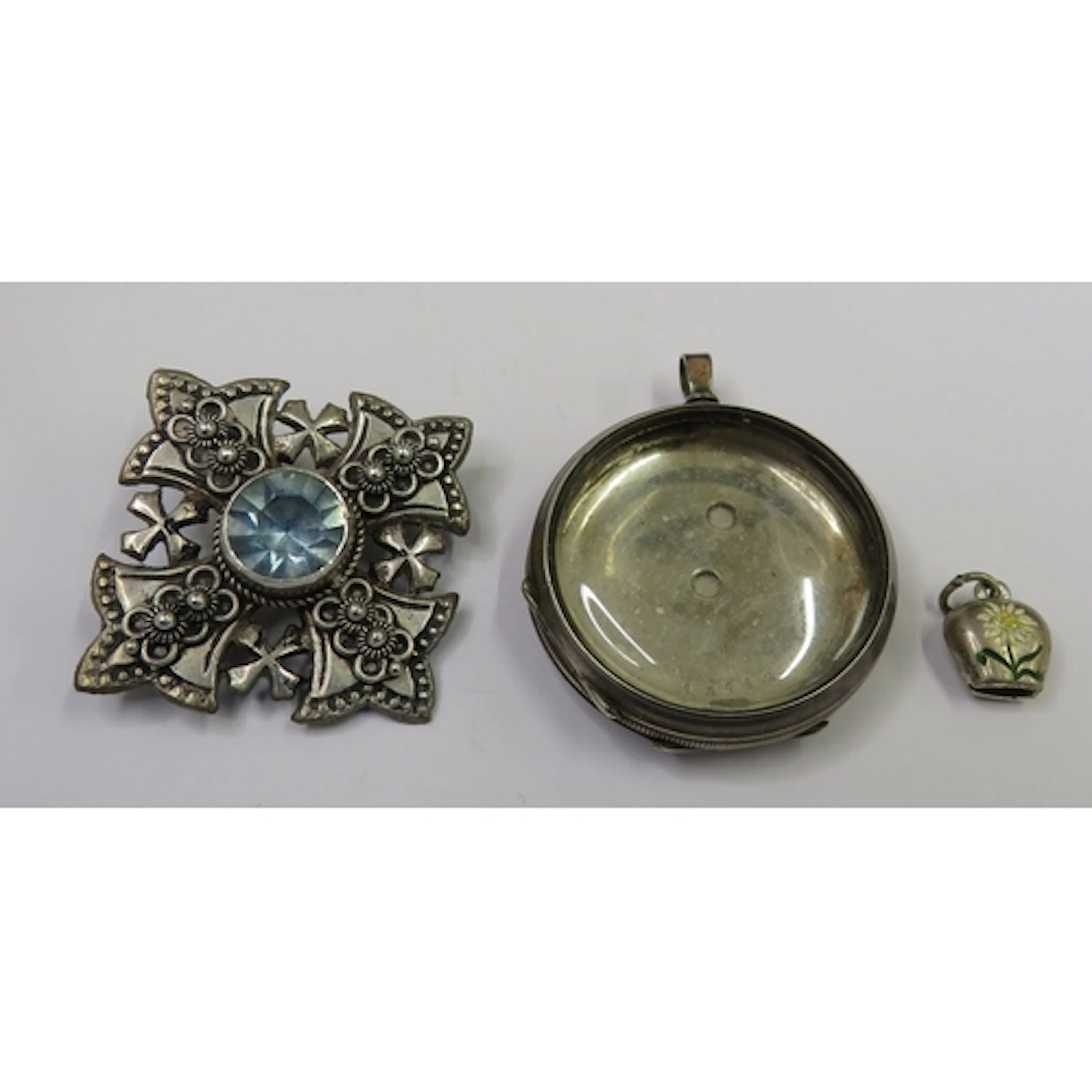 White Metal Pocket Watch Case, Jerusalem cross with central ...