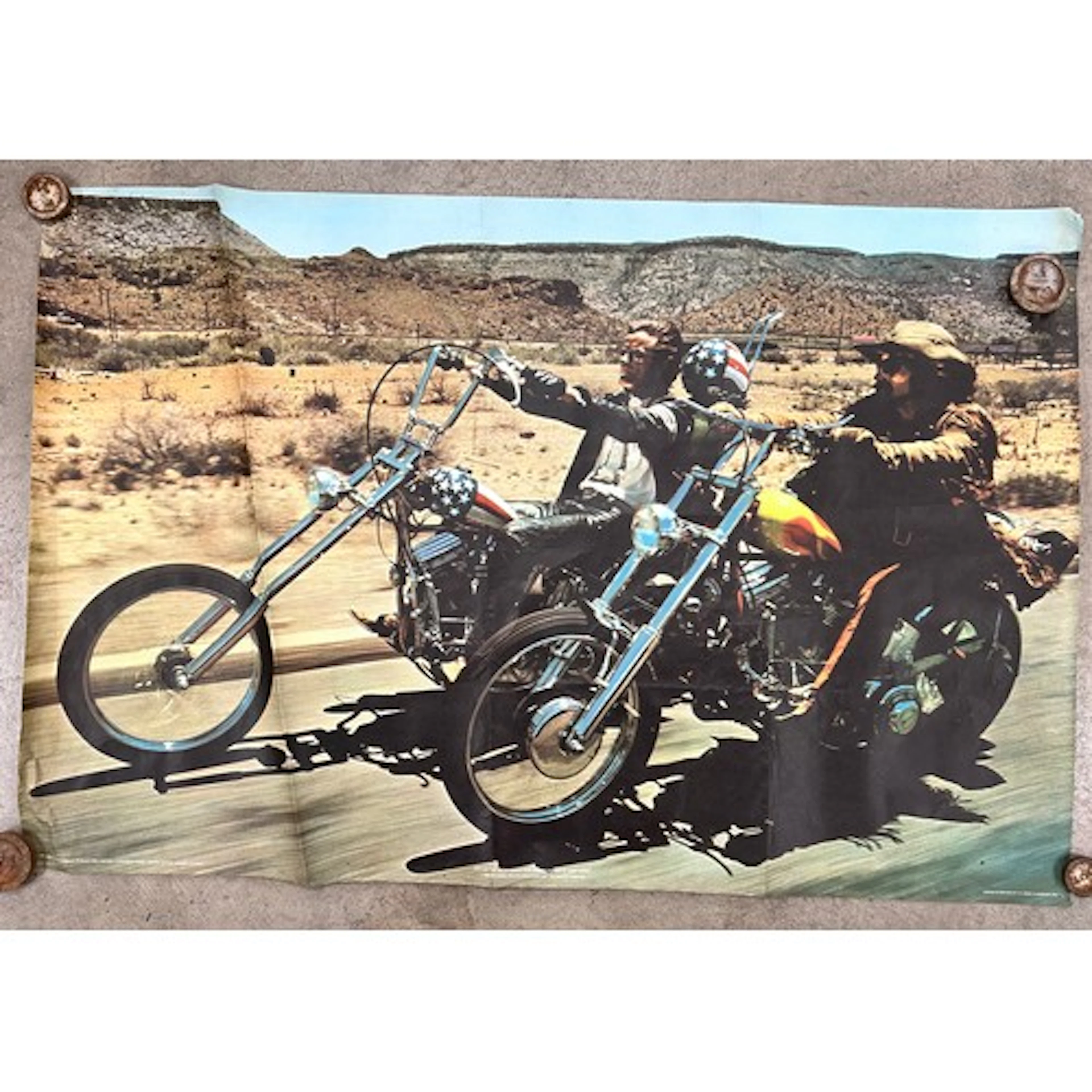 An original 1969 Easy Rider poster; Peter Fonda and Dennis H...