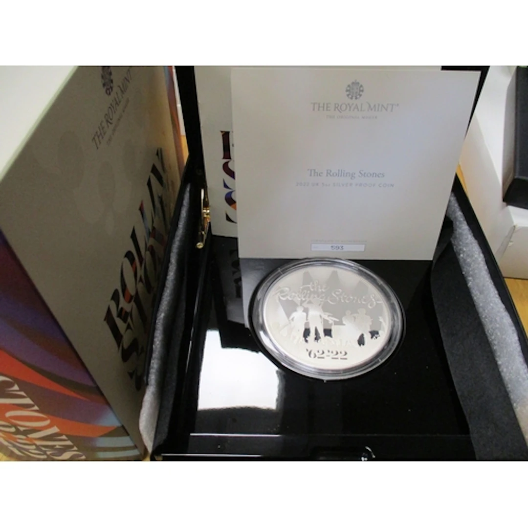 2023 'Rolling Stones' 5oz £10 silver proof FDC. (R)