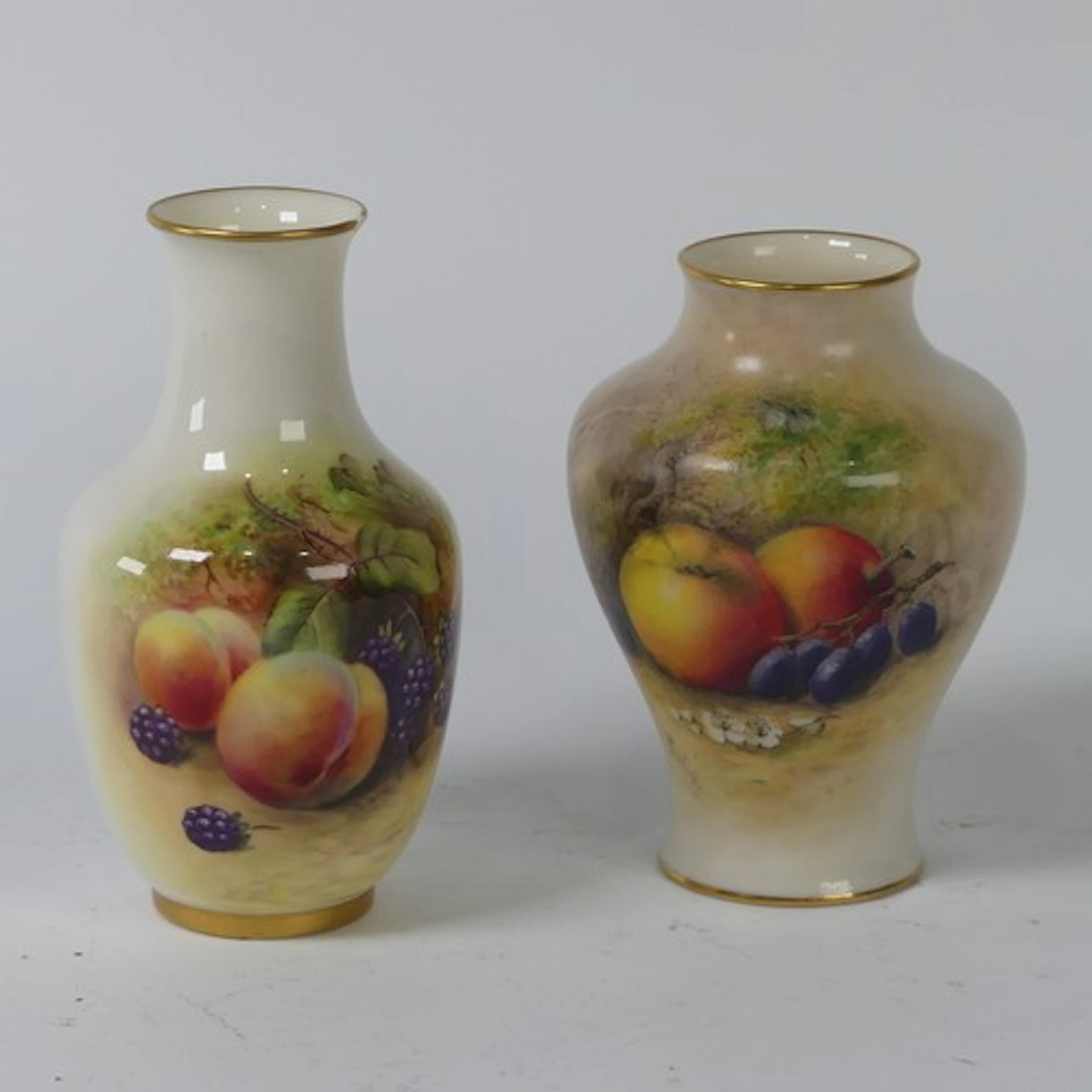 A William Ricketts for Royal Worcester Vase, fruit pattern, ...