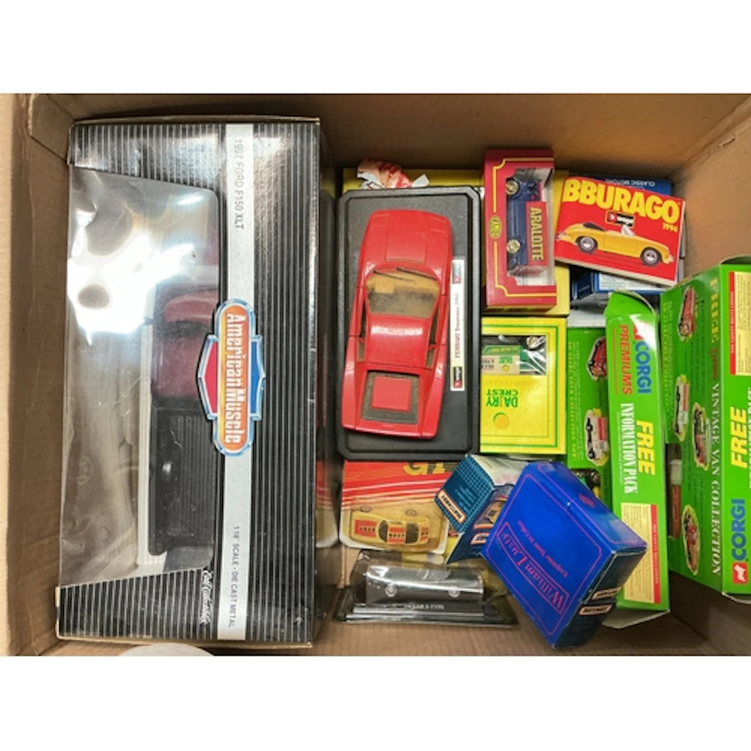 2 Boxes Of Various Boxed And Loose Diecast, various Makes, N...