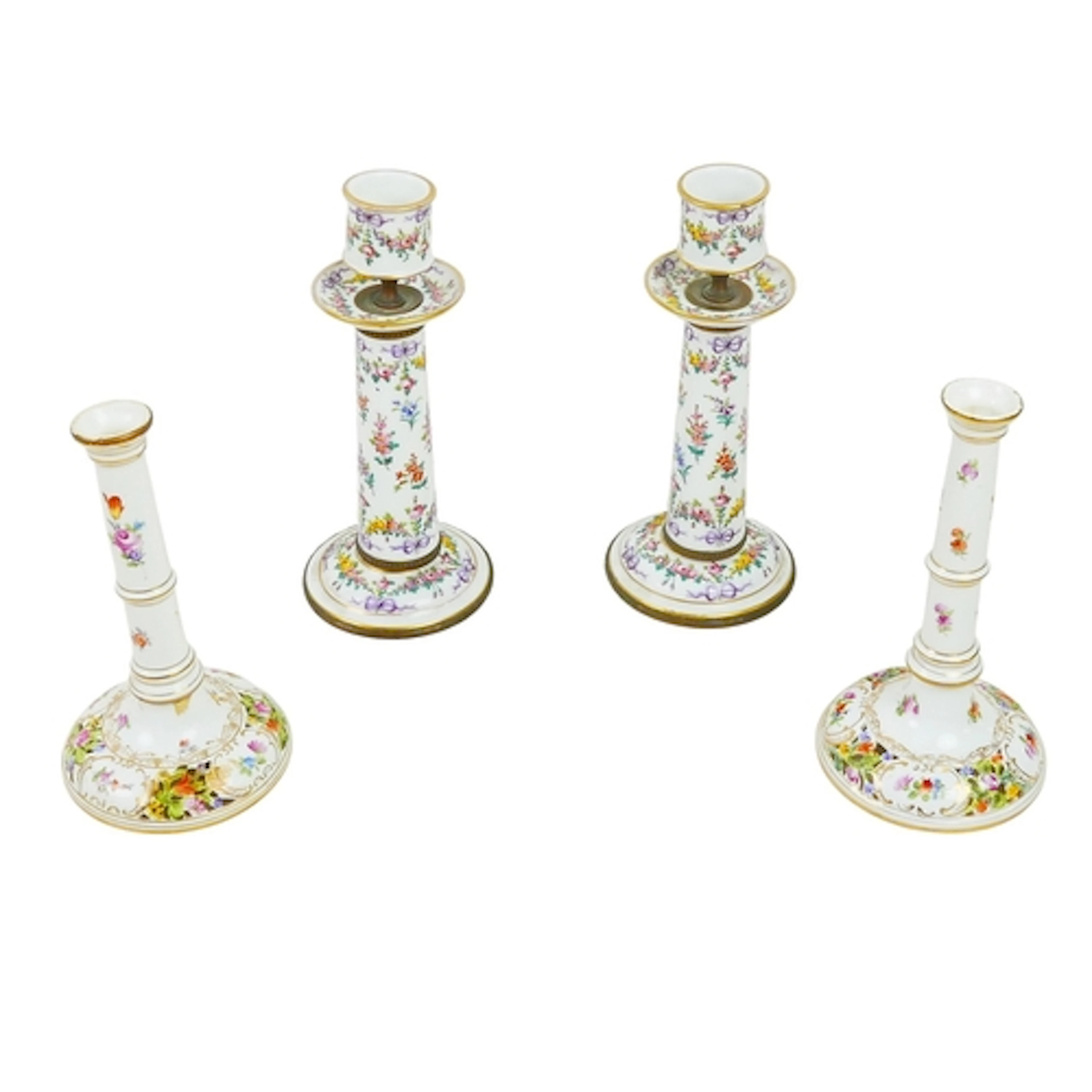 FOUR EARLY 20TH CENTURY, HAND PAINTED CONTINENTAL PORCELAIN ...