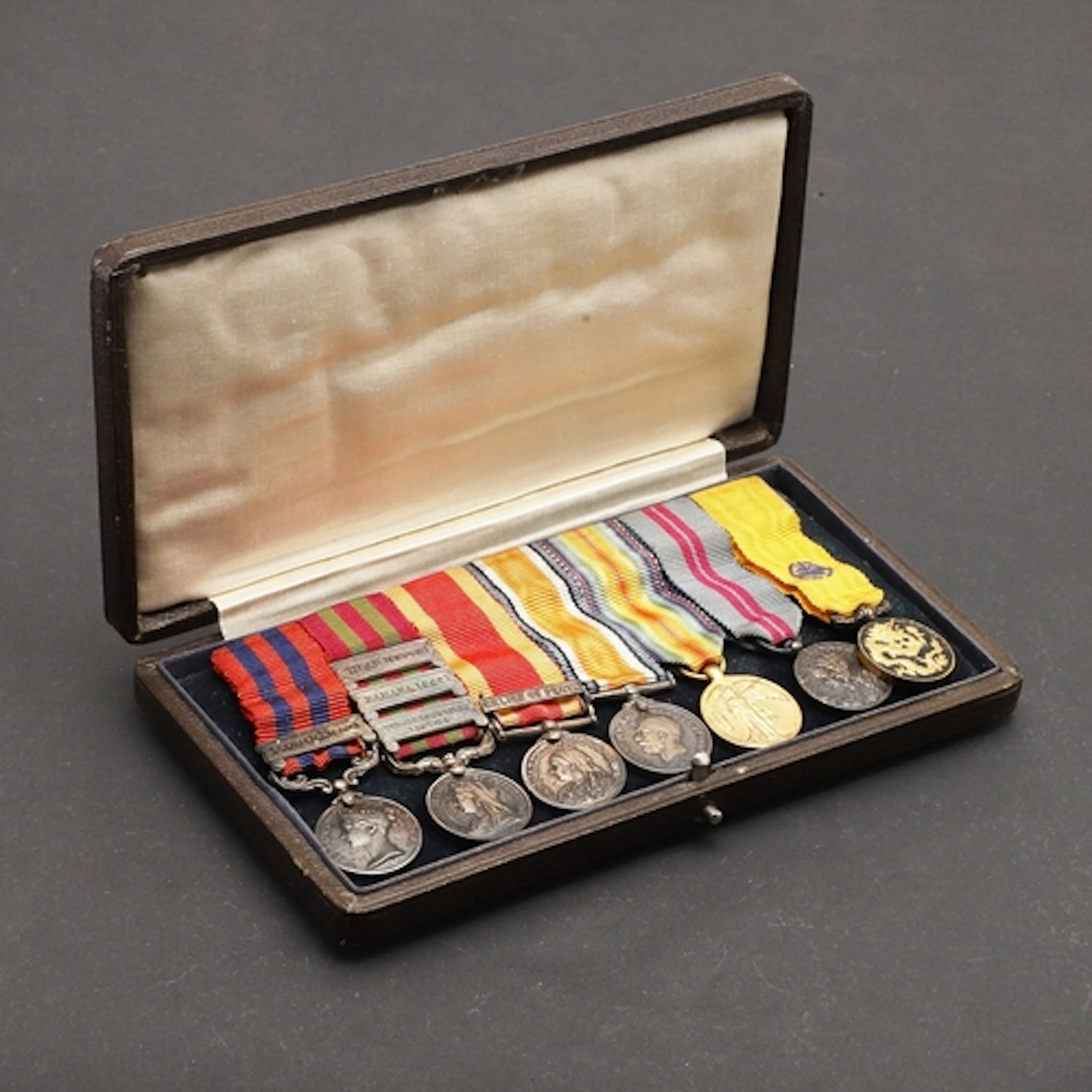 AN IMPESSIVE SET OF SEVEN MINIATURES ATTRIBUTED TO LT. COLON...