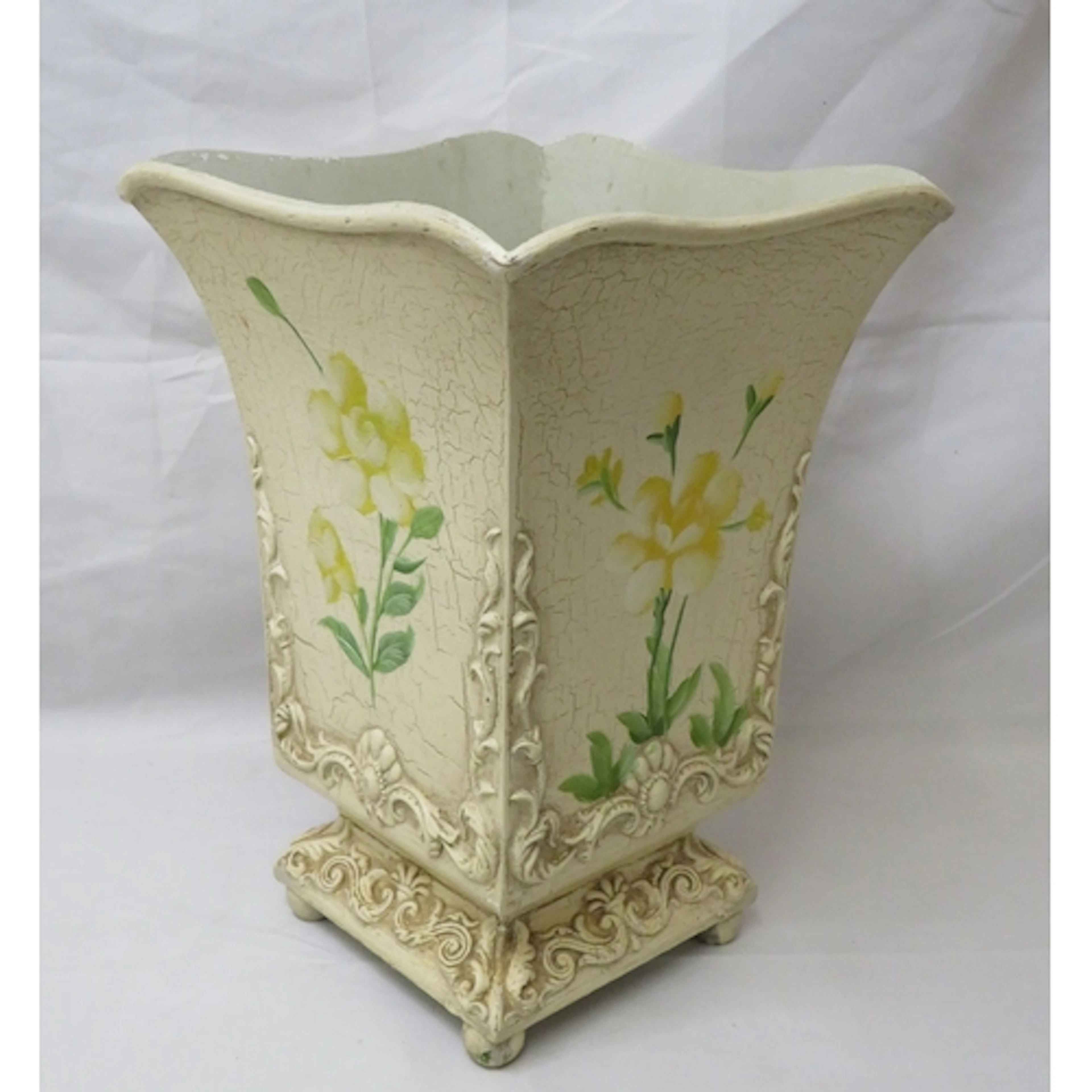 Vintage Footed Handpainted Decorative Waste Paper bin approx...