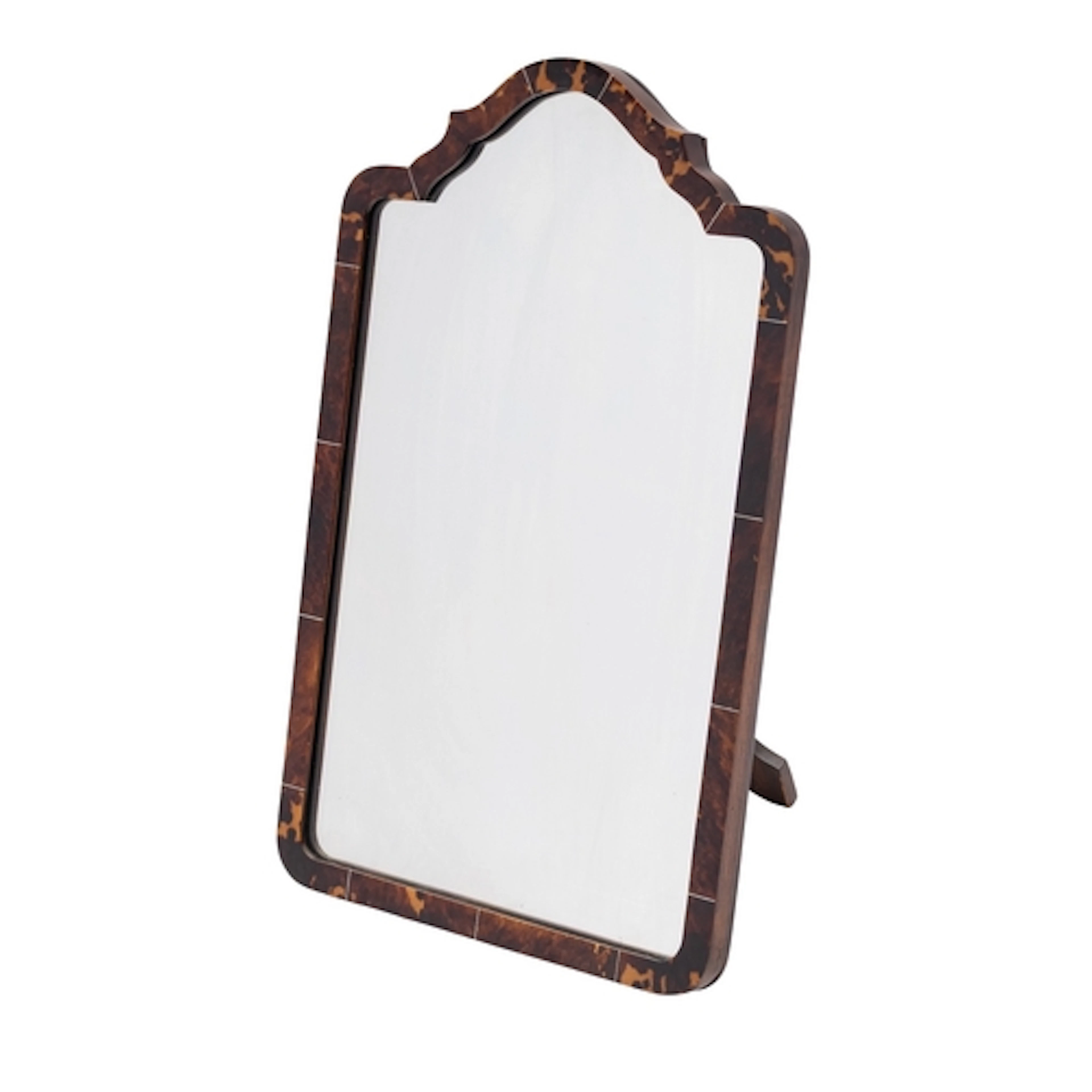 A tortoiseshell veneered and ivory banded dressing table mir...