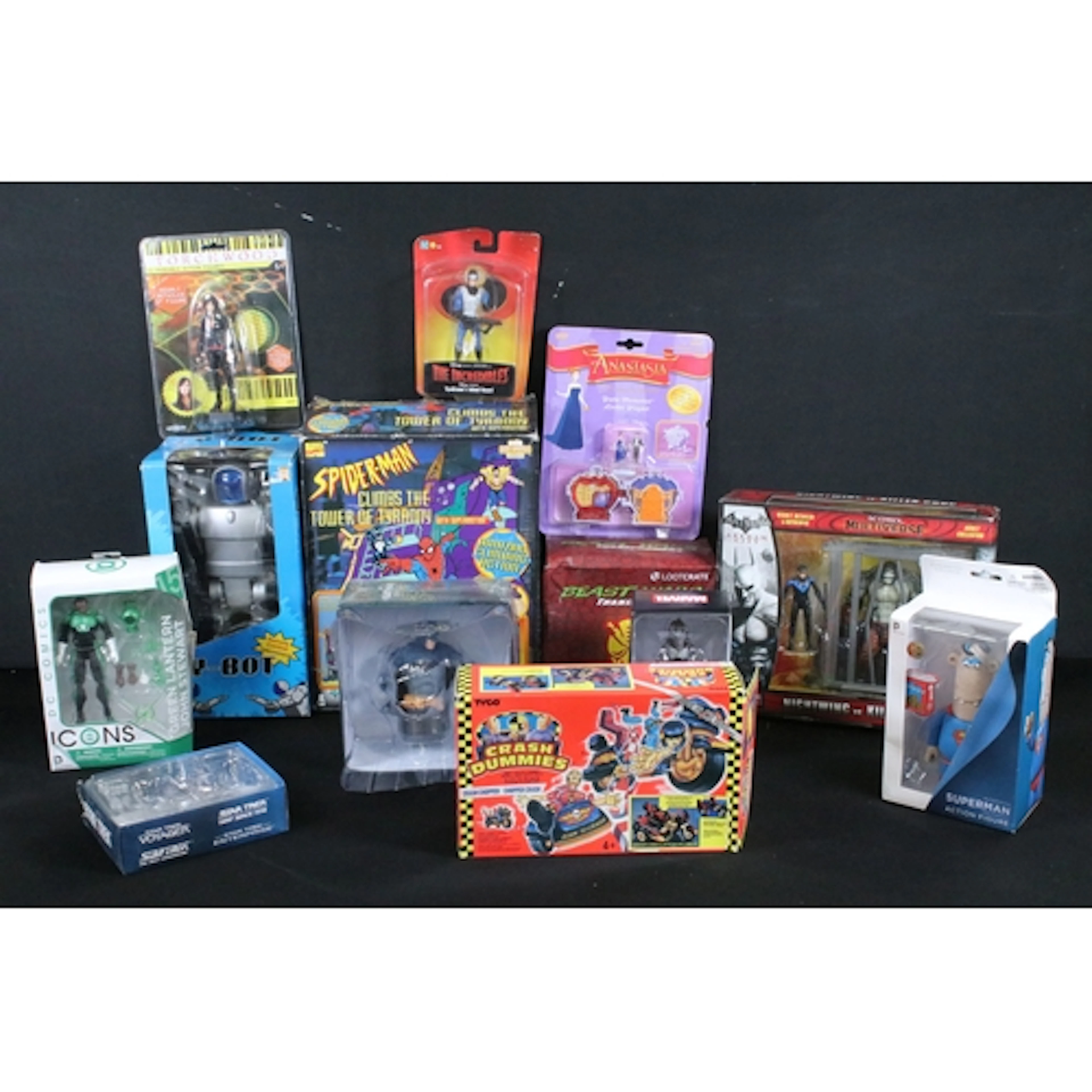 13 Boxed / carded figures, models and play sets to include B...