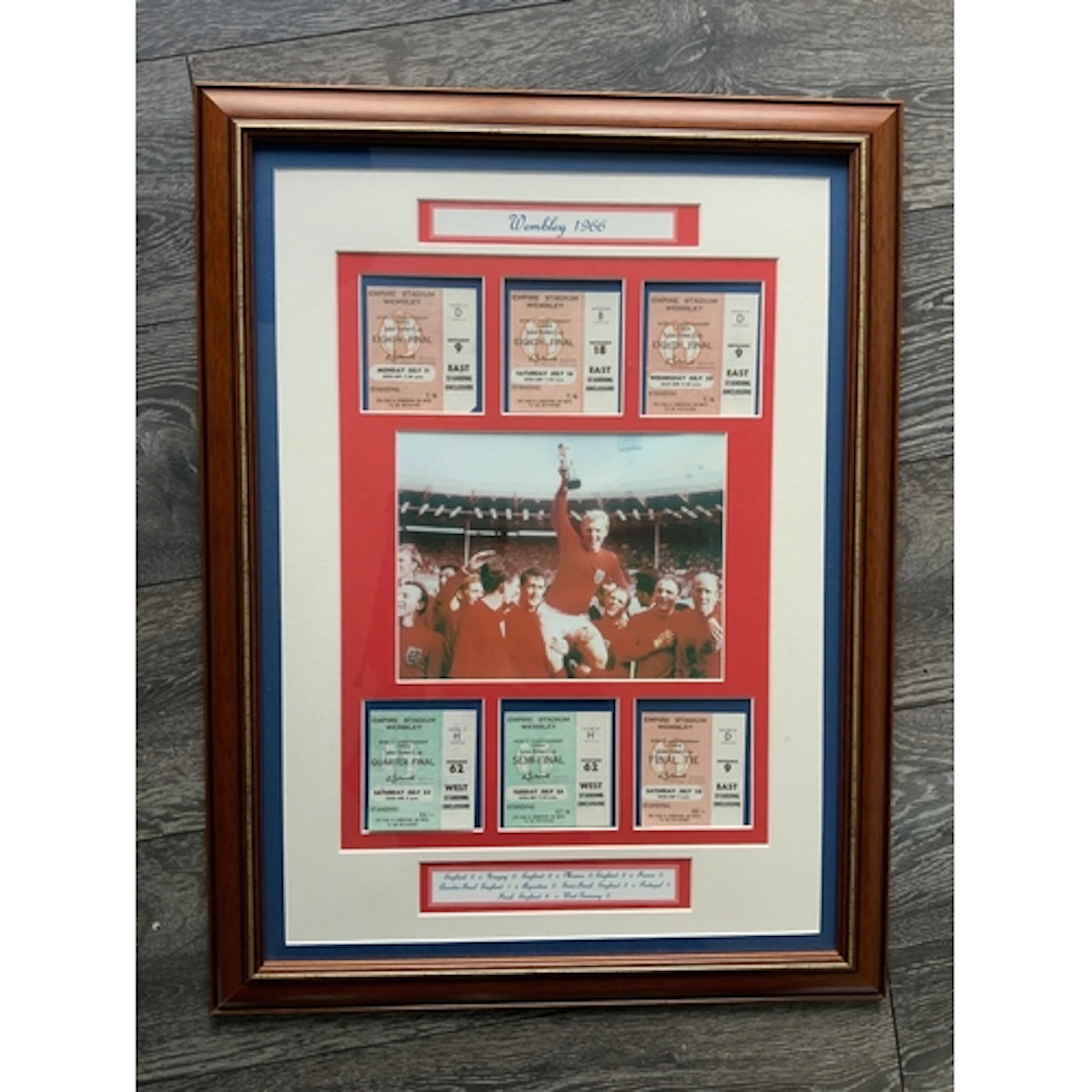 1966 England World Cup Football Ticket Display: Attractive f...