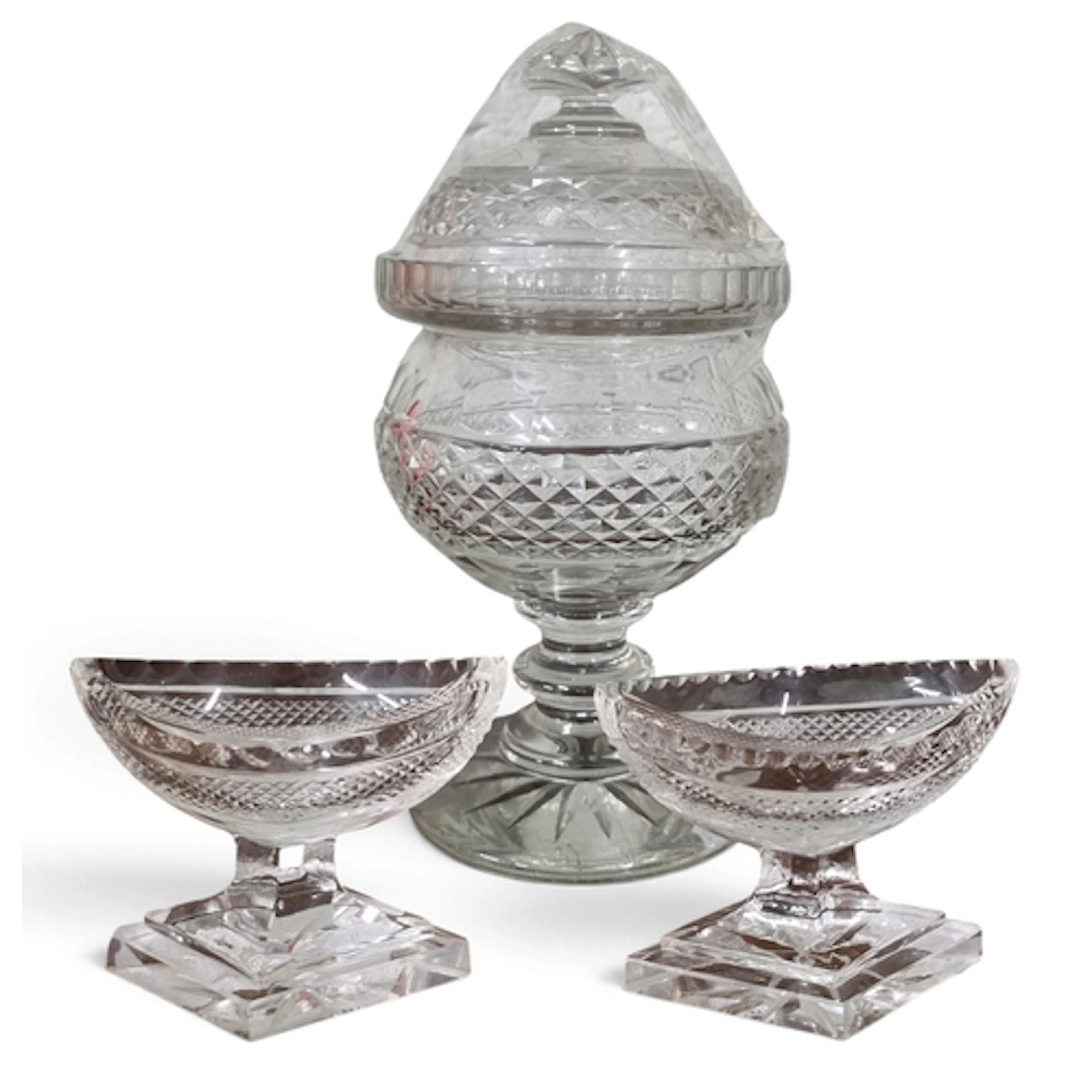 A lovely pair of original early 19th Century Irish Flint gla...