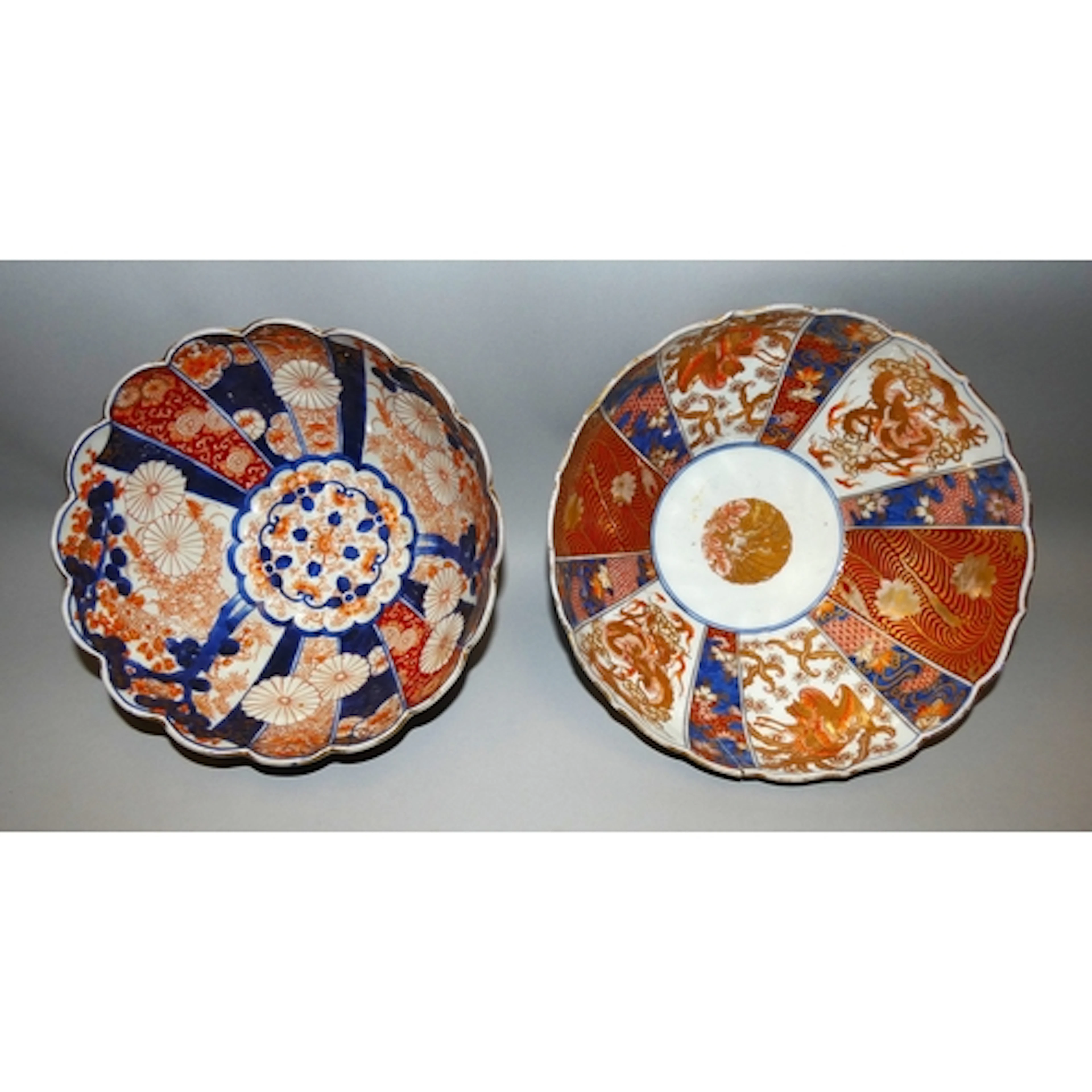 Japanese export Arita imari lobed bowl, Meiji 1868-1912, Dec...