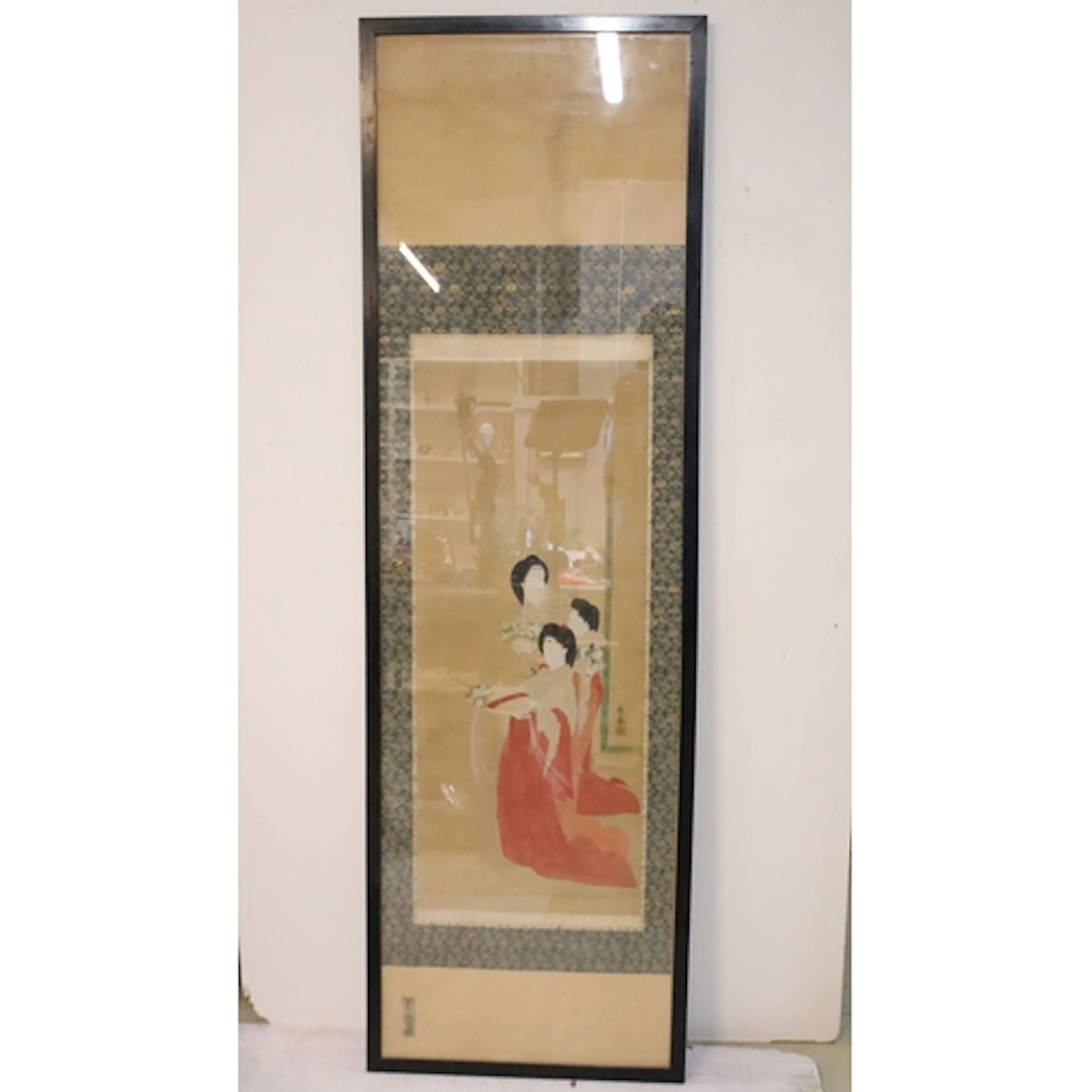 Early 20th century Chinese silk embroidered panel, the centr...