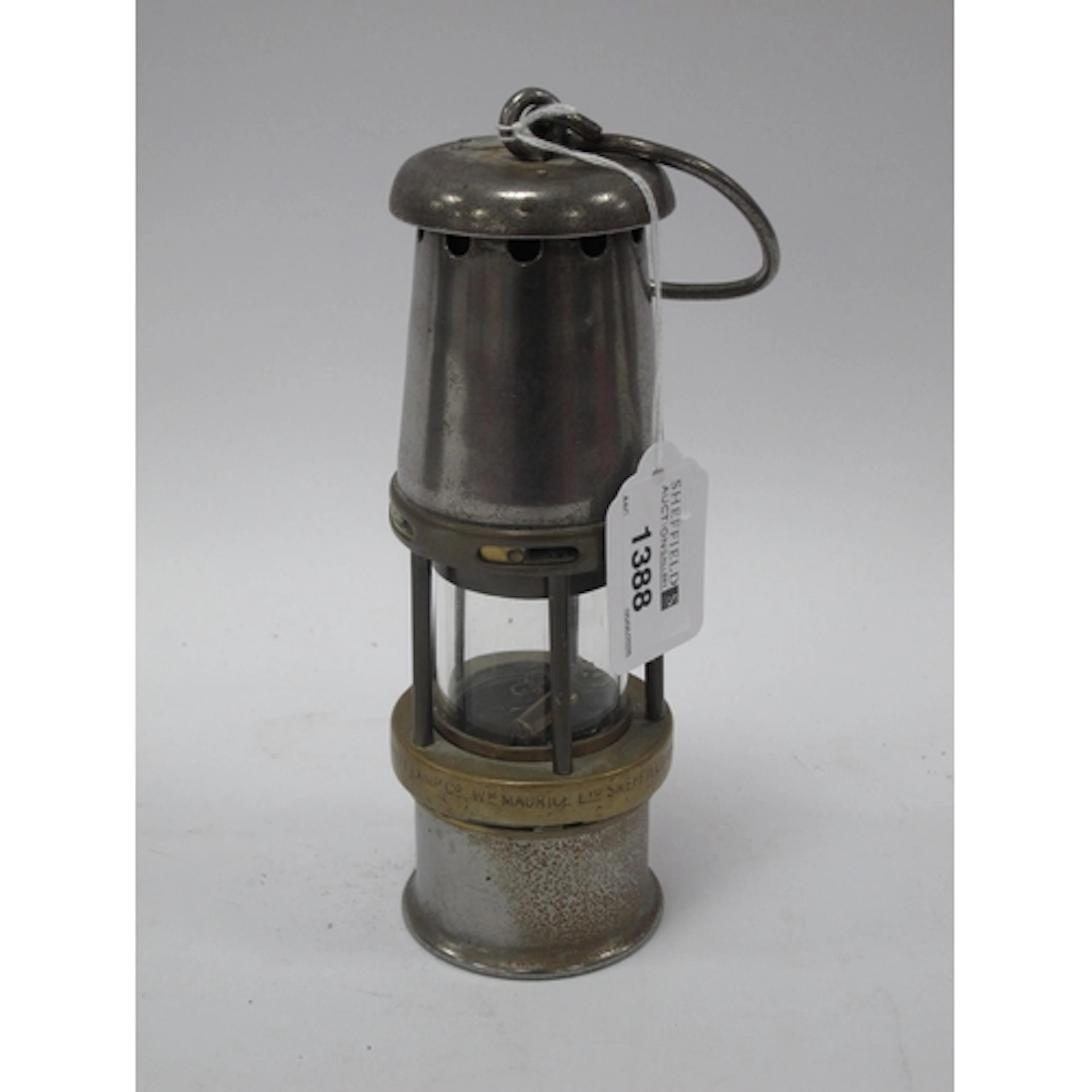 Baby Wolf Miners Lamp, WM Maurice Ltd, Sheffield, 18.5cm tal...