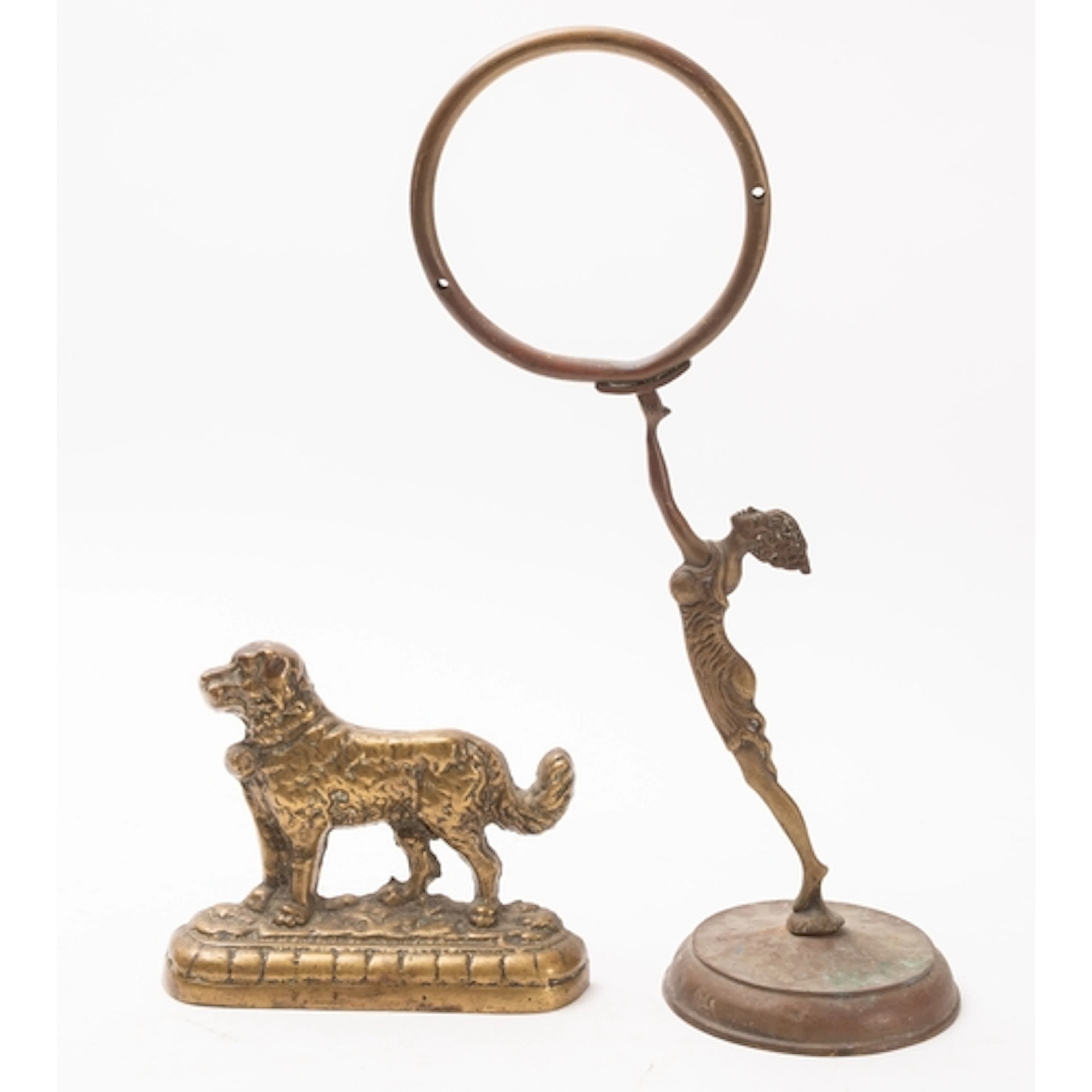 A 20th Century cast brass doorstop in the form of a St Berna...