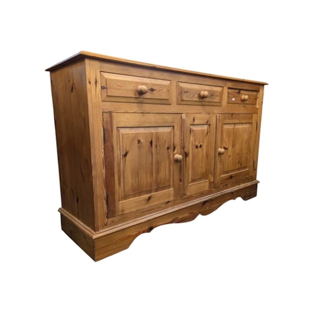 A country pine antique revival dresser base. Raised on a pli...