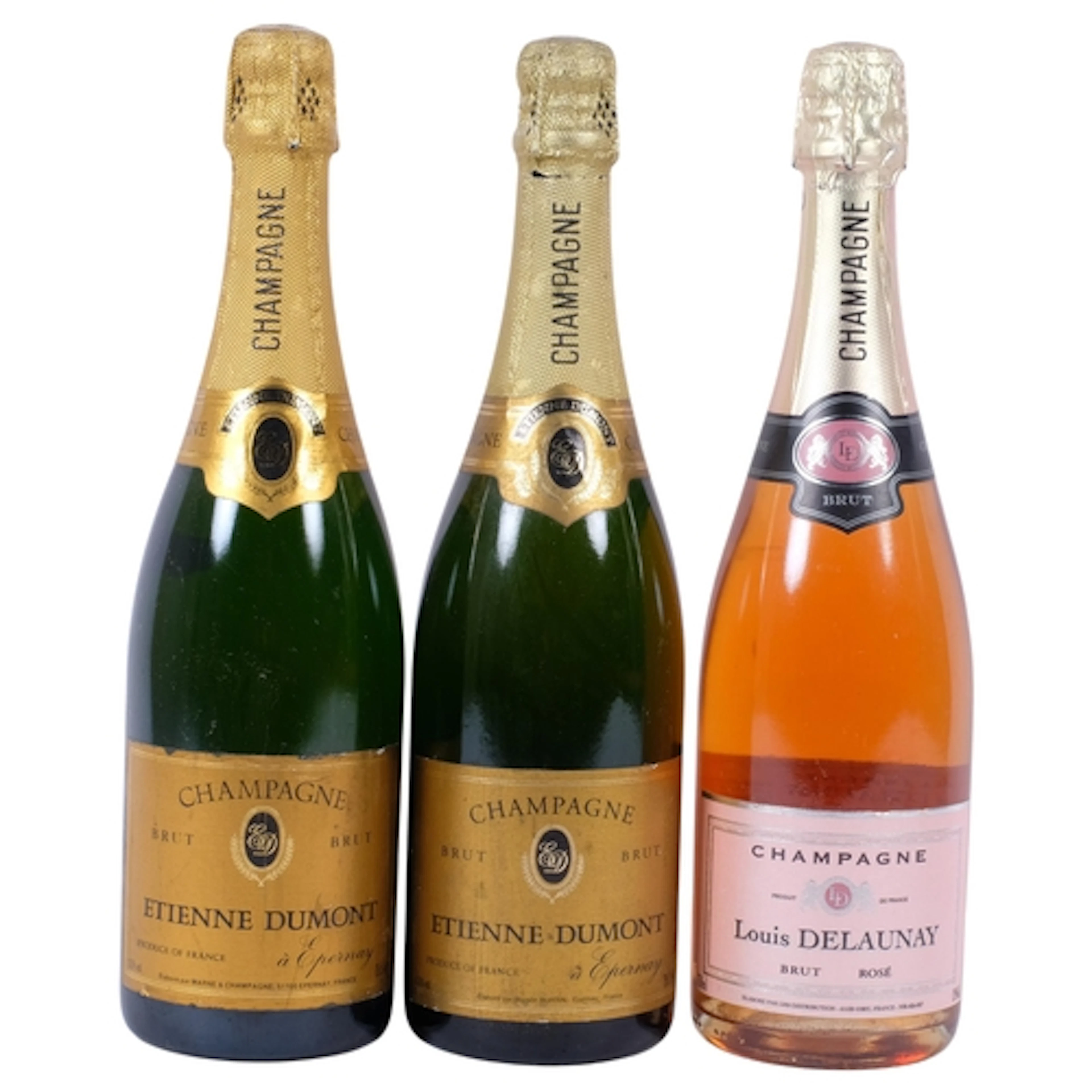 2 bottles of Etienne Dumont Brut Champagne, and a bottle of ...