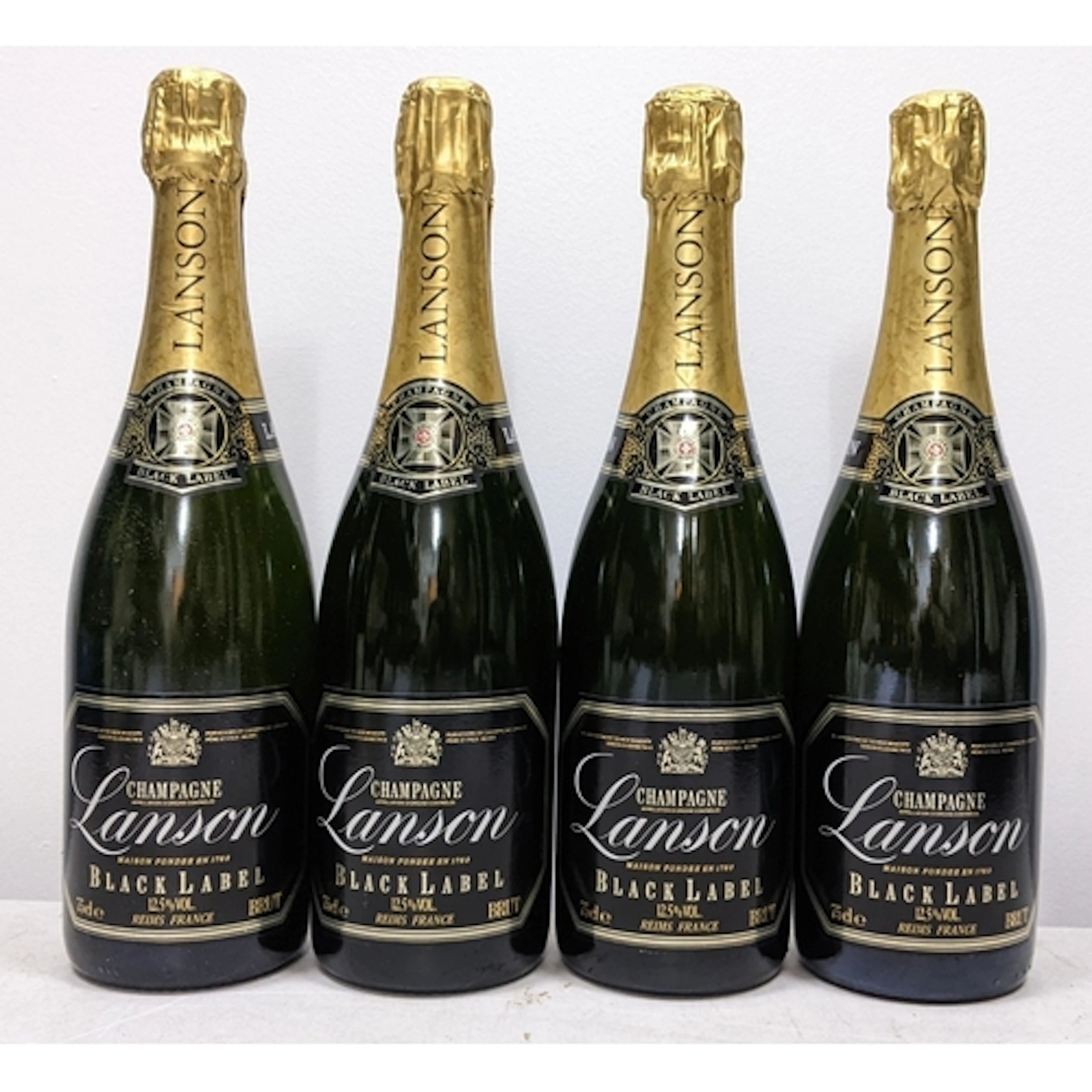 Four bottles Lanson Black Label Brut Champagne, Reims, Franc...