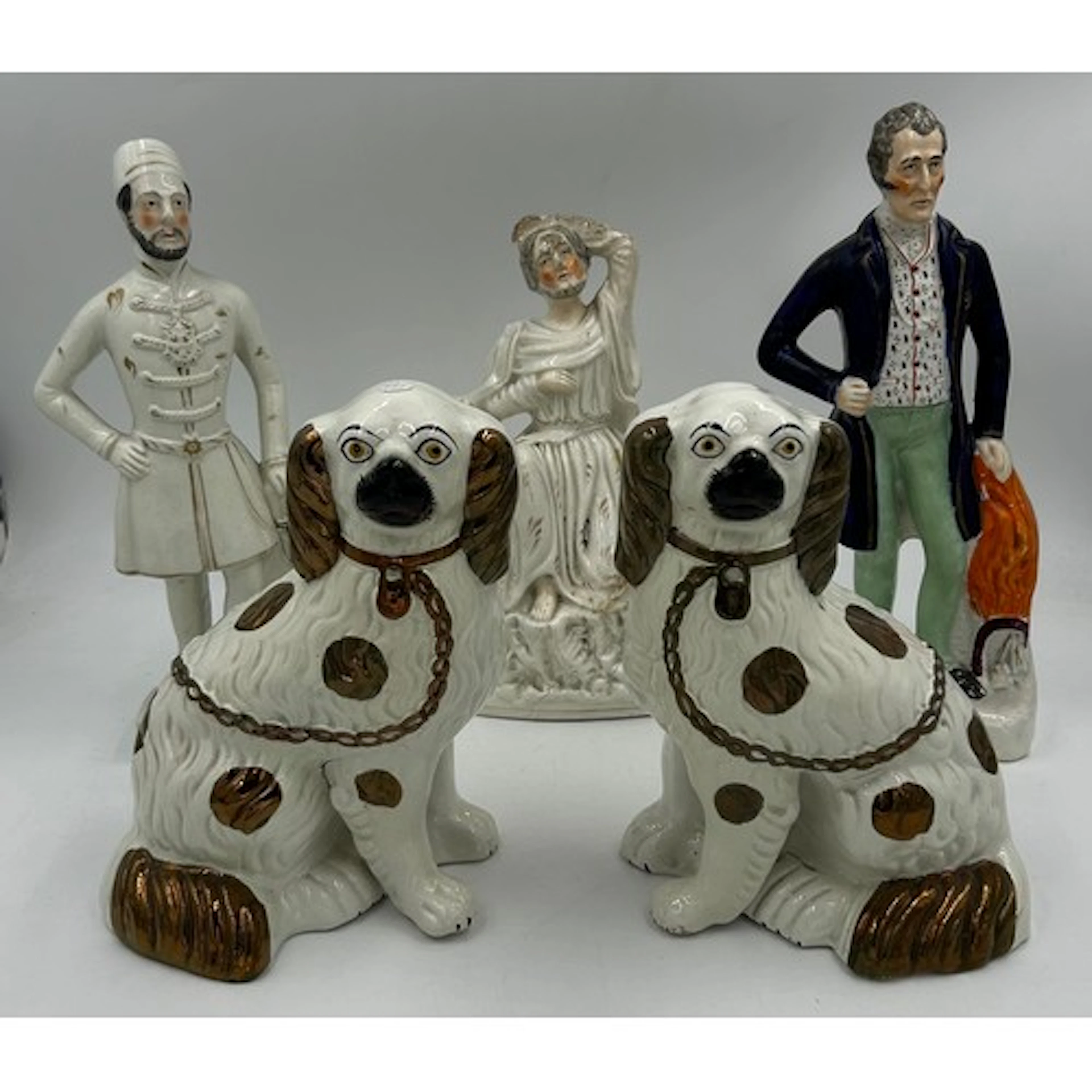 Staffordshire 19thC figures to include the Duke of Wellingto...