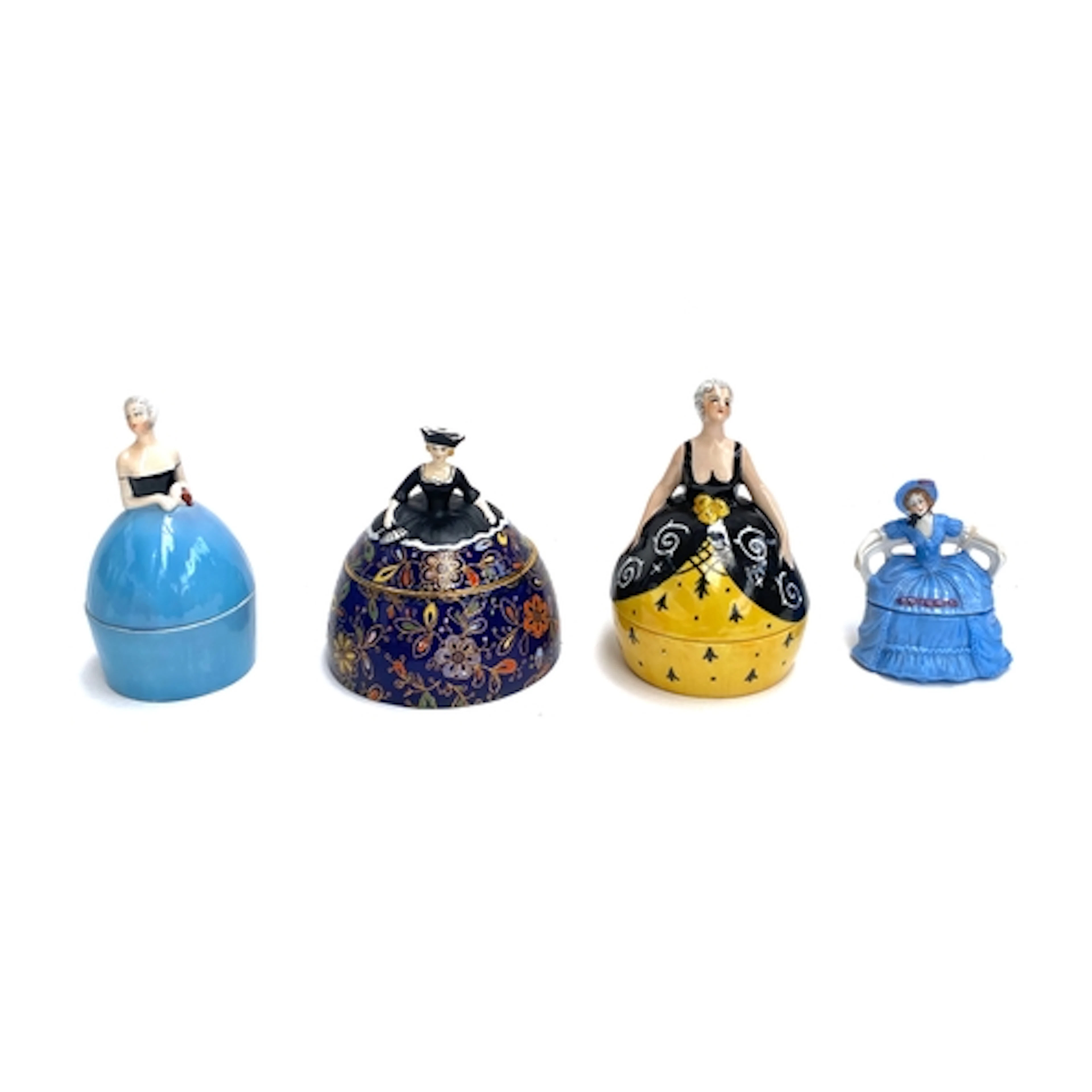 Six pieces of figural porcelain to include an Art Deco Limog...