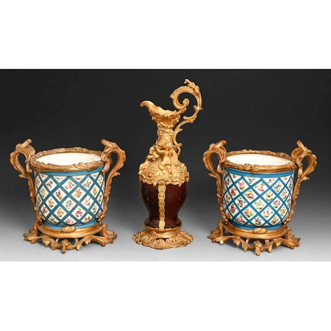 A French ruby glass and gilt bronze mounted ewer, late 19th ...