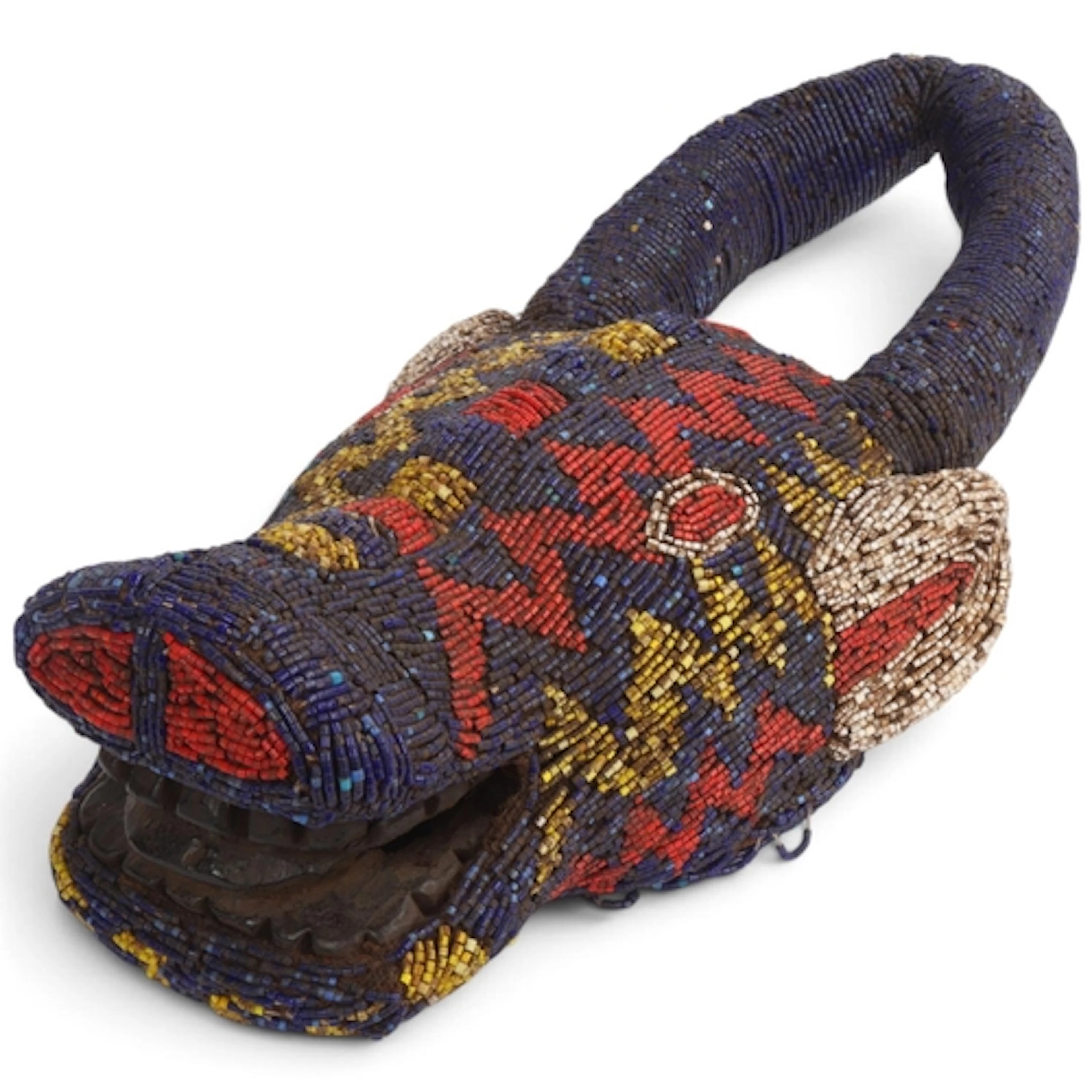 A Bamileke Grassfields Region beaded buffalo mask, Cameroon,...