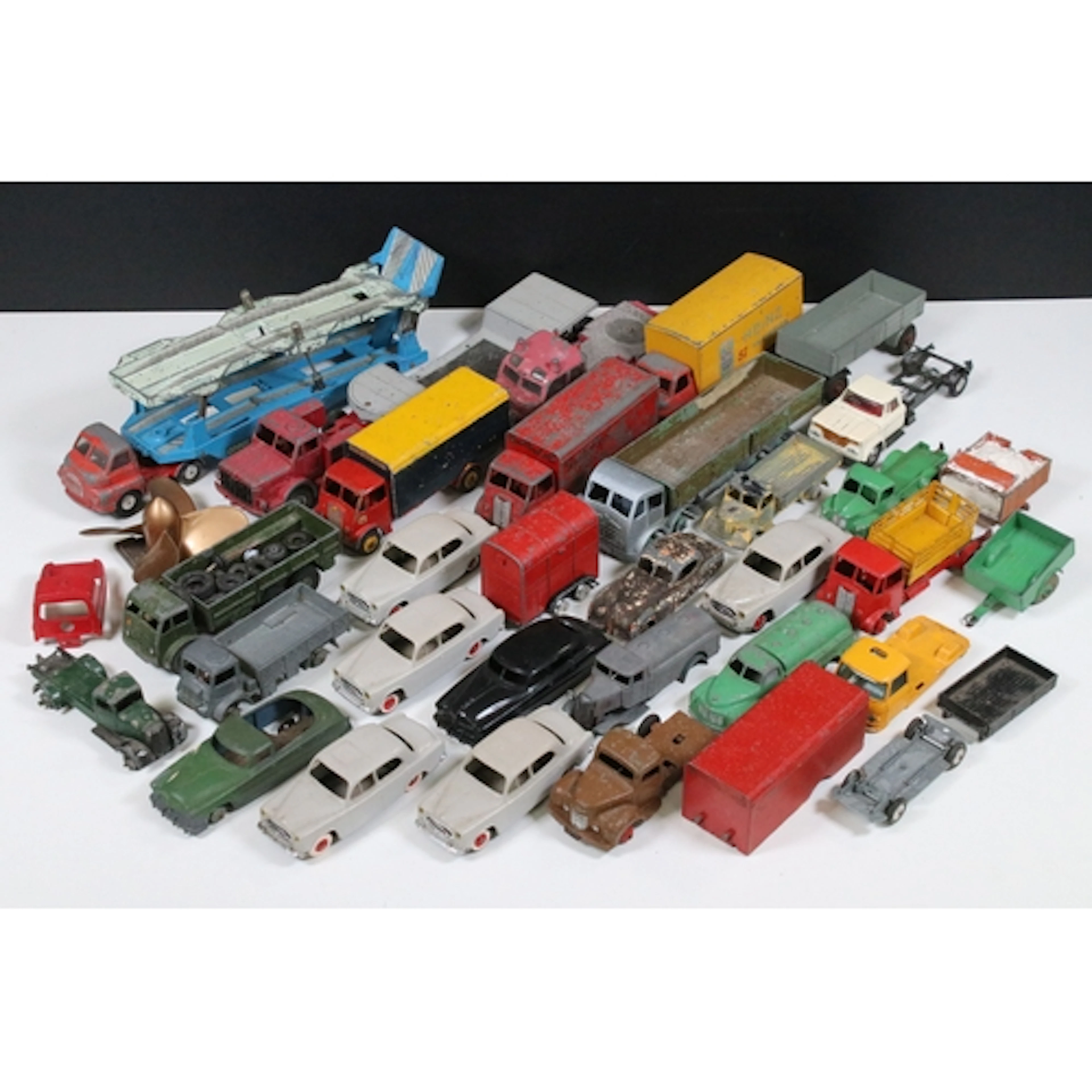 Around 25 Mid 20th C onwards playworn diecast models to incl...