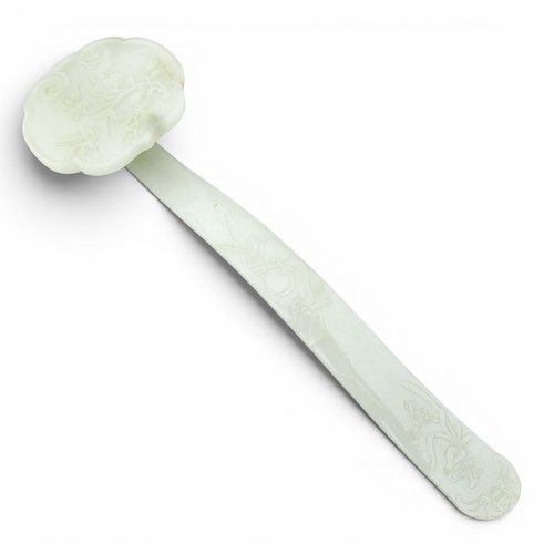 A Chinese pale celadon jade ruyi sceptre, 19th or 20th centu...