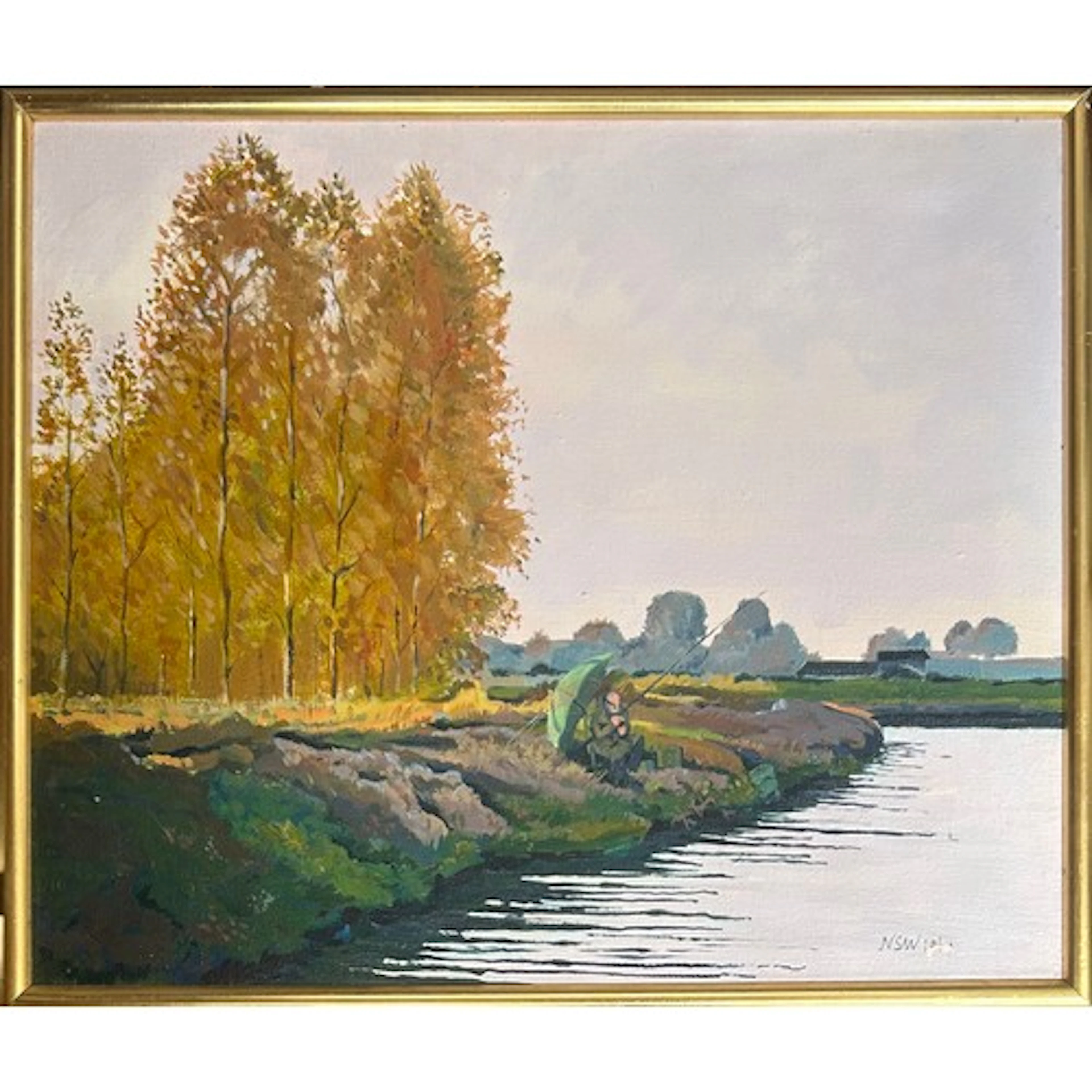 Norman Saunders-White, (1930-2024), 'Fenland Backwater', oil...
