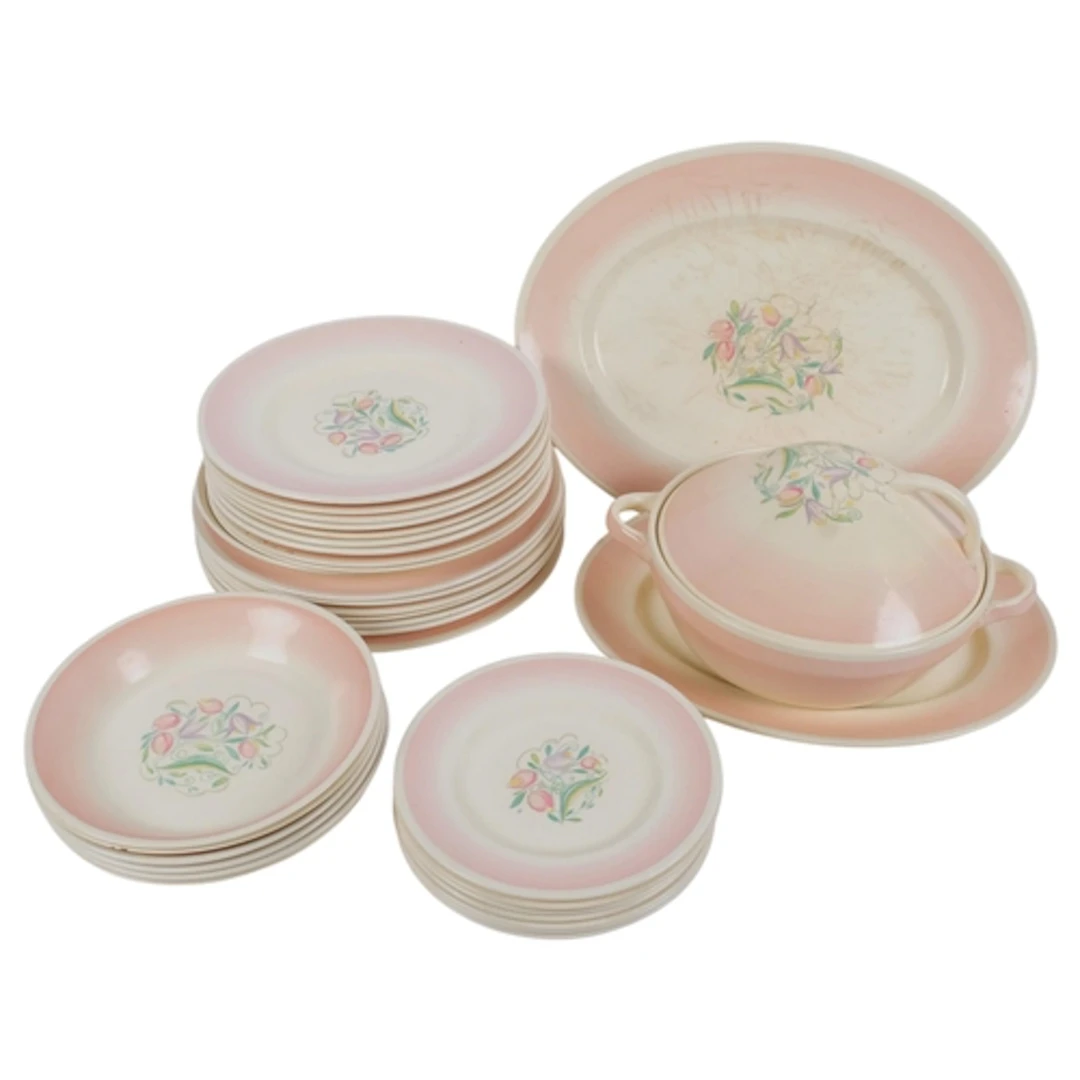 A collection of various Susie Cooper tableware, including pl...