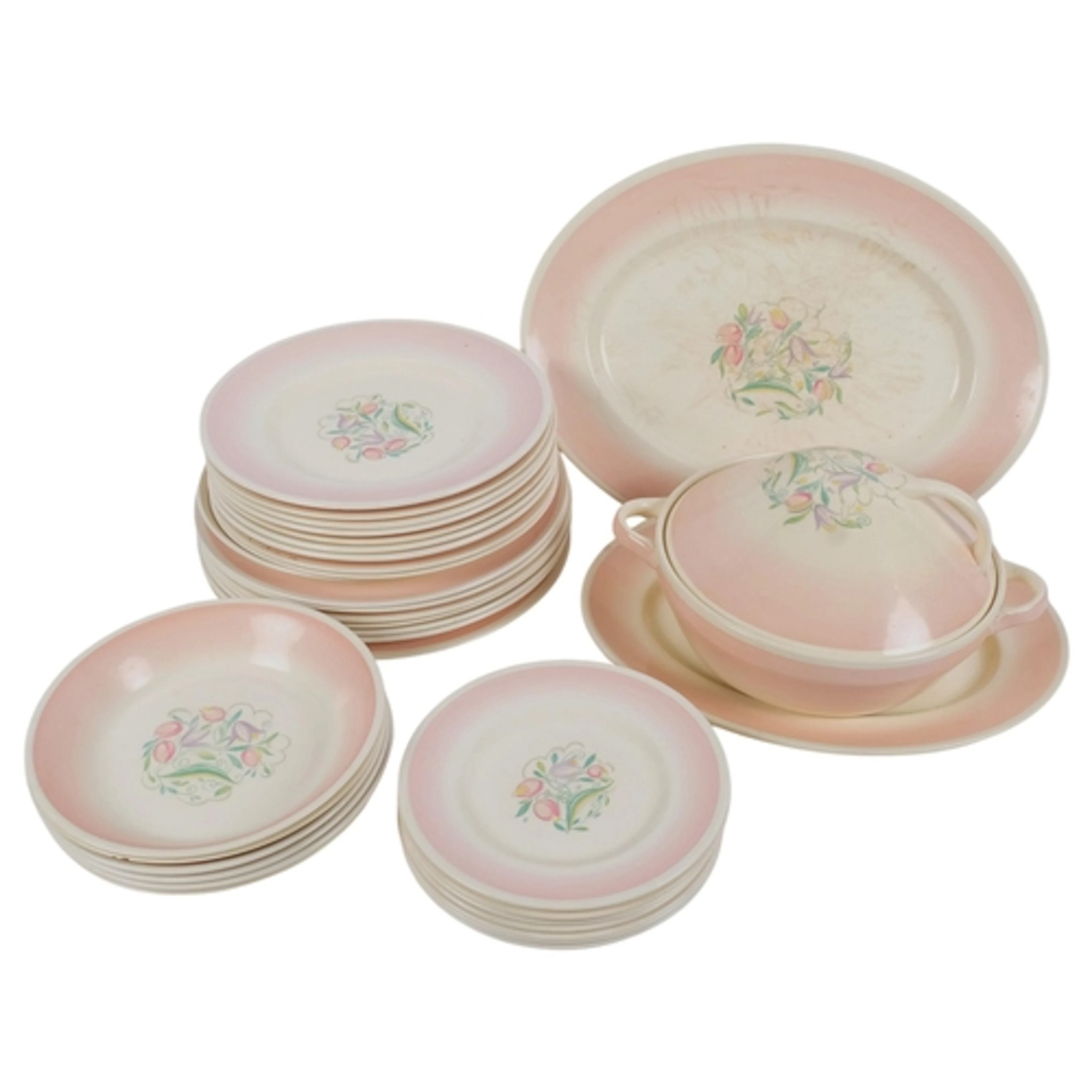 A collection of various Susie Cooper tableware, including pl...