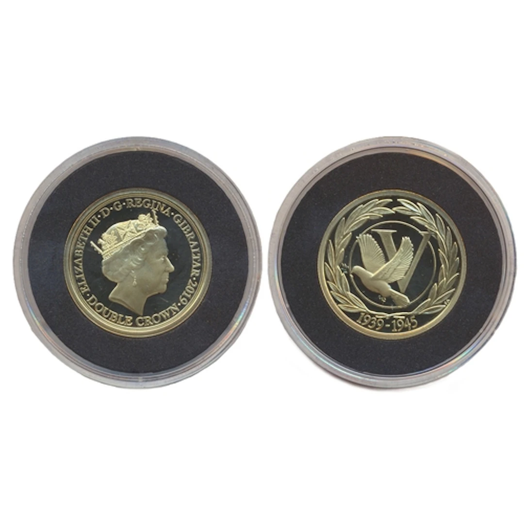Gibraltar. 2019 9ct gold double crown proof FDC with certifi...