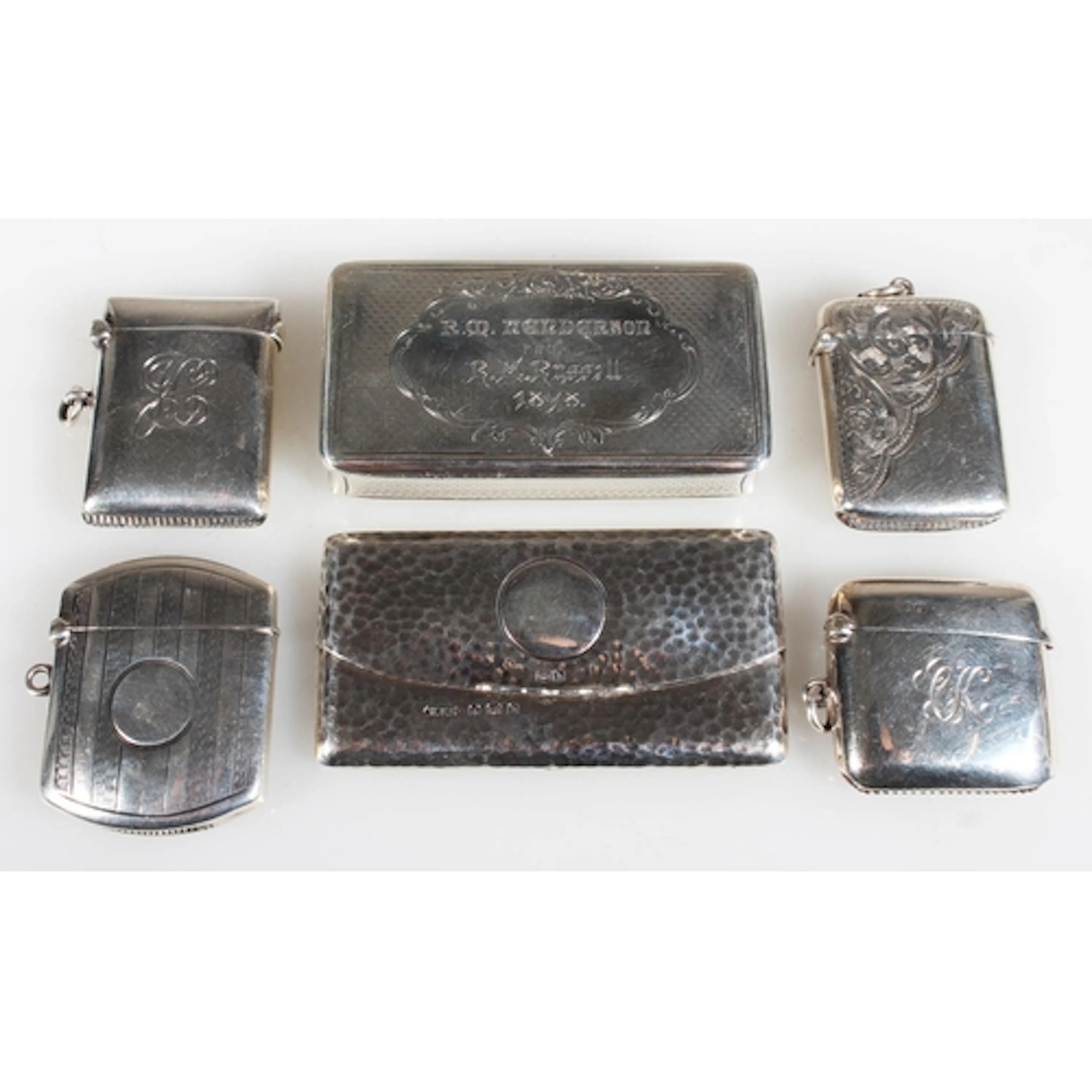 Victorian silver snuff box of rectangular form with engine t...