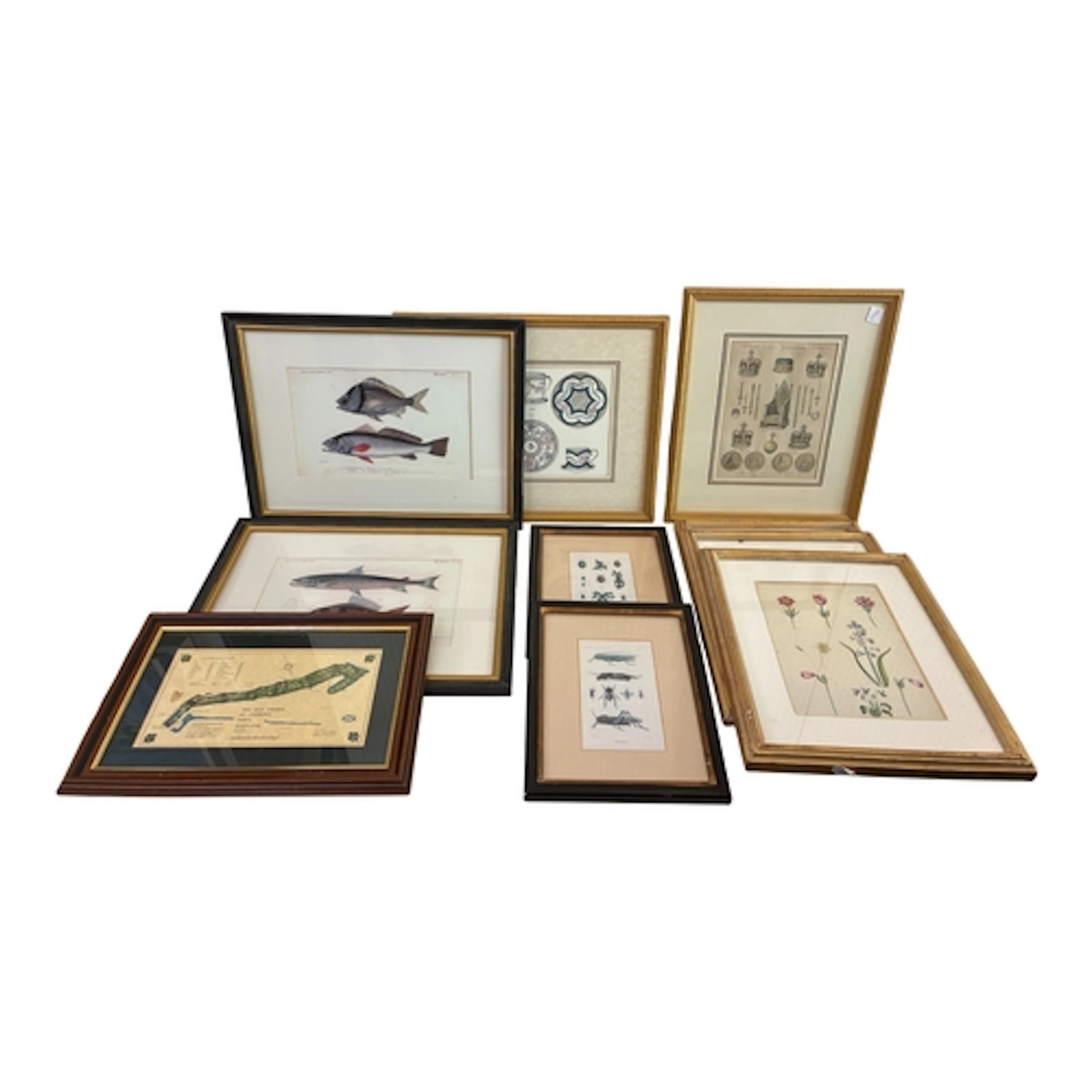 A group of ten furnishing prints, to include reproduction bo...