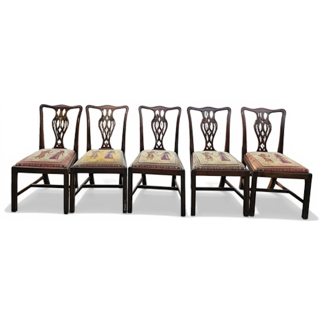 A set of five Chairs plus one carver, a set of reproduction ...
