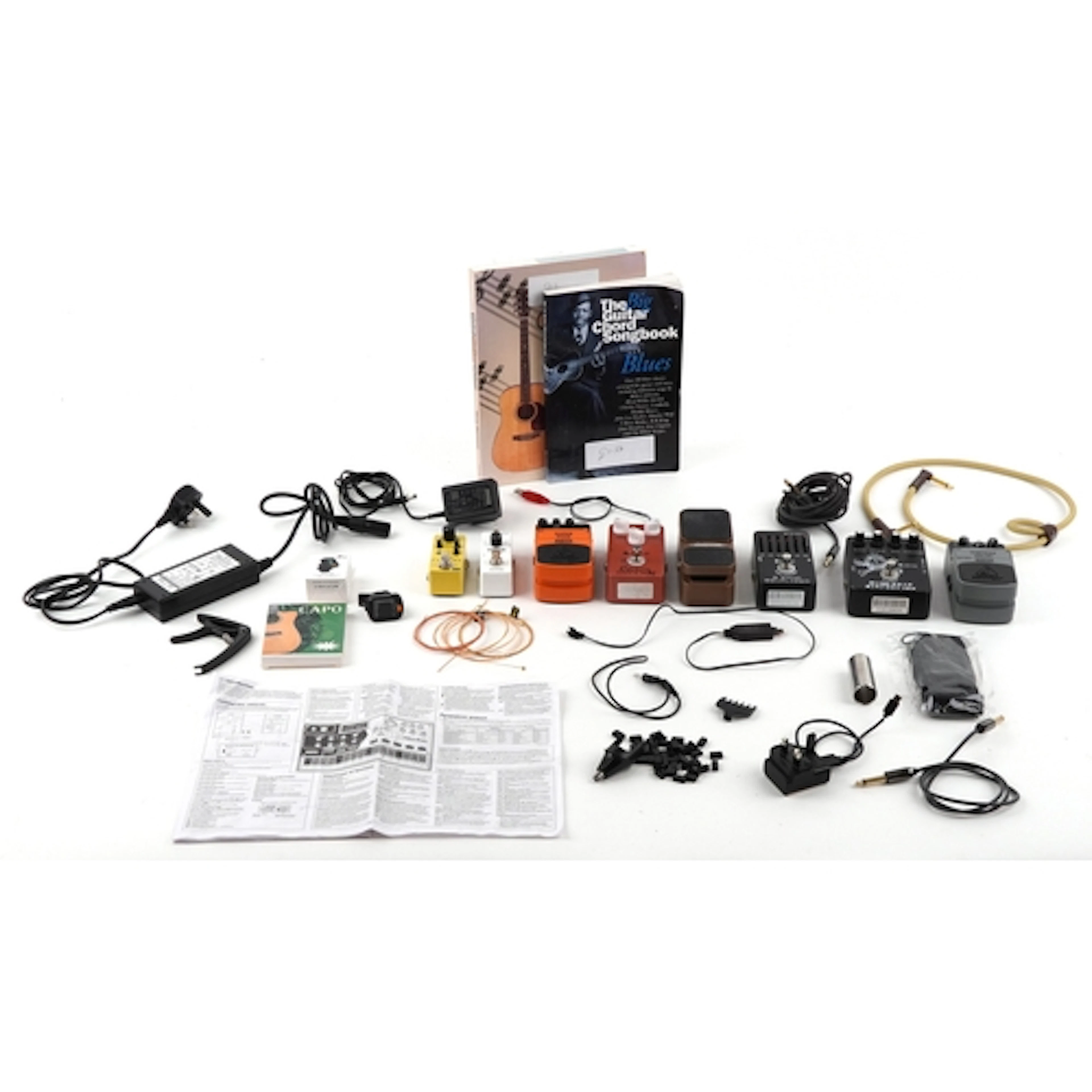 Collection of guitar effect pedals and electricals including...